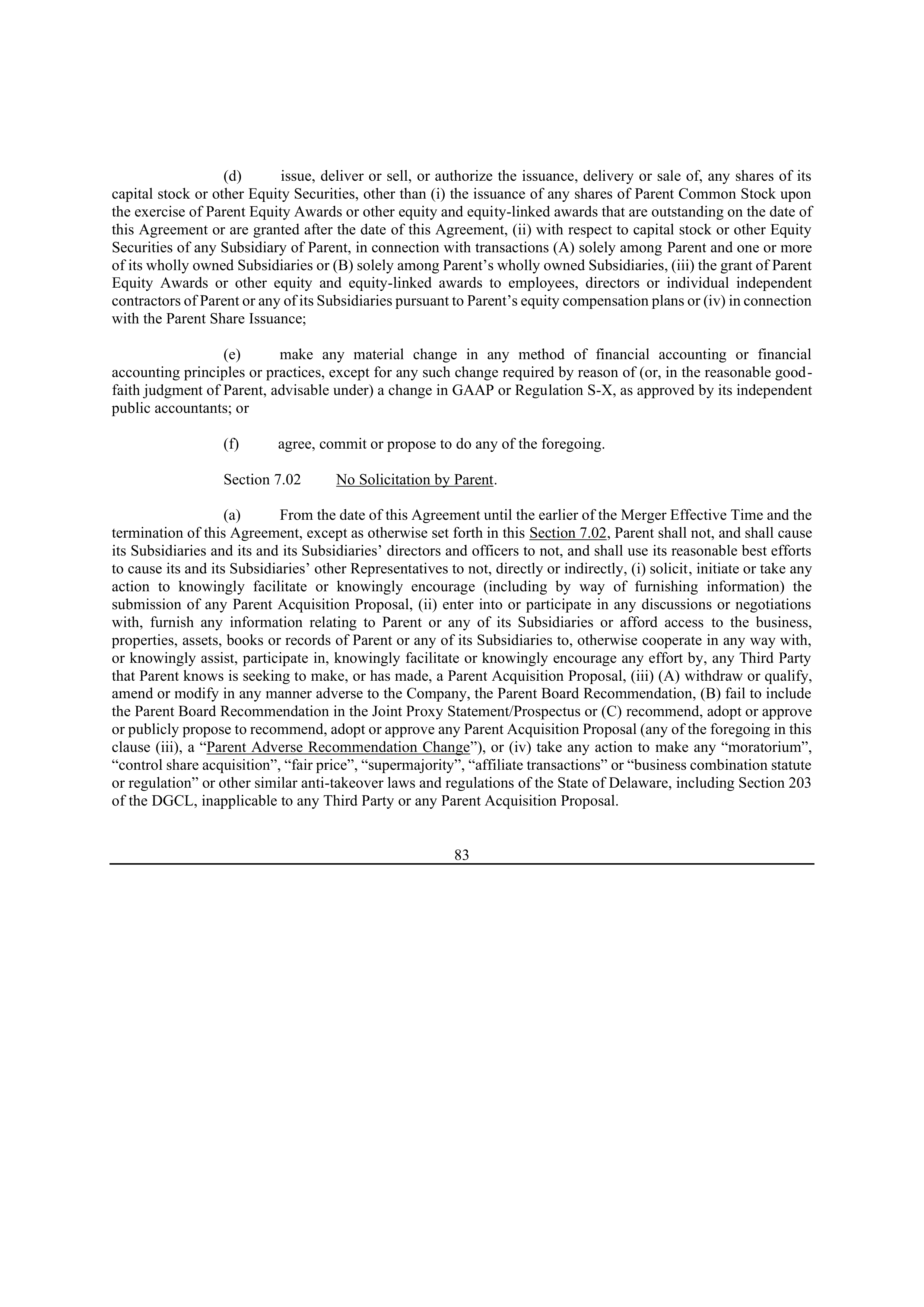 Bristol Myers Squibb Merger Agreement — page 92