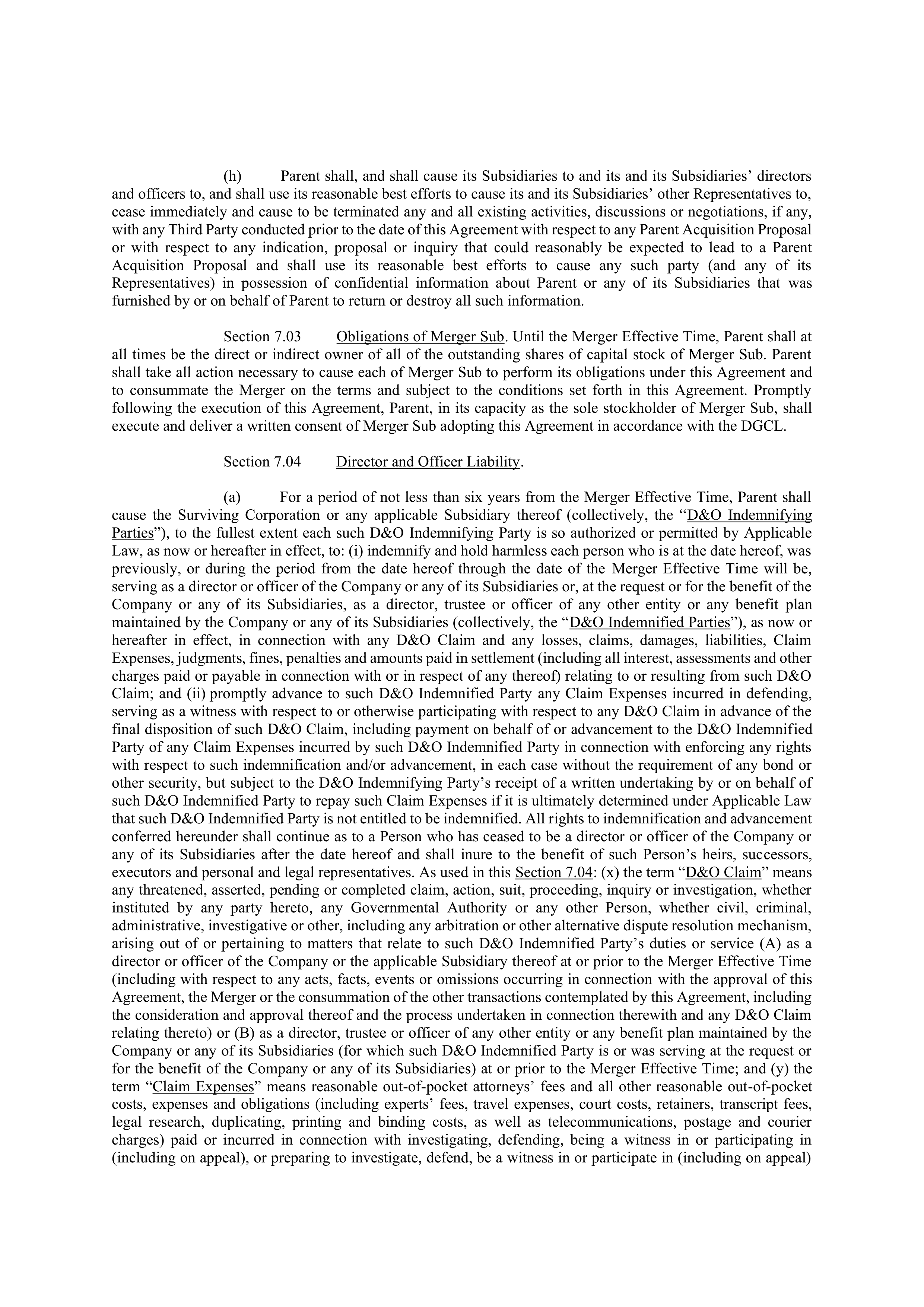 Bristol Myers Squibb Merger Agreement — page 96