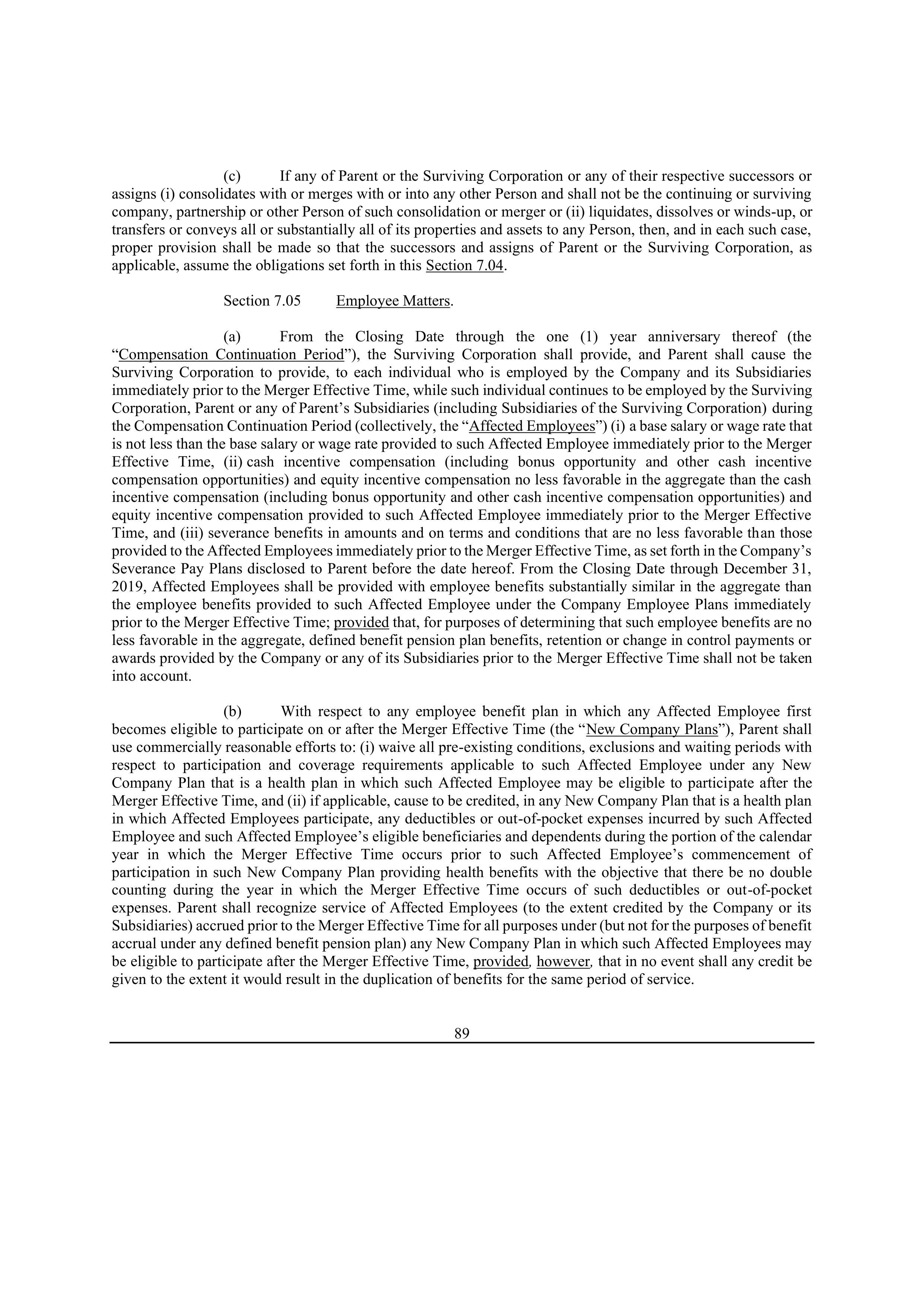 Bristol Myers Squibb Merger Agreement — page 99