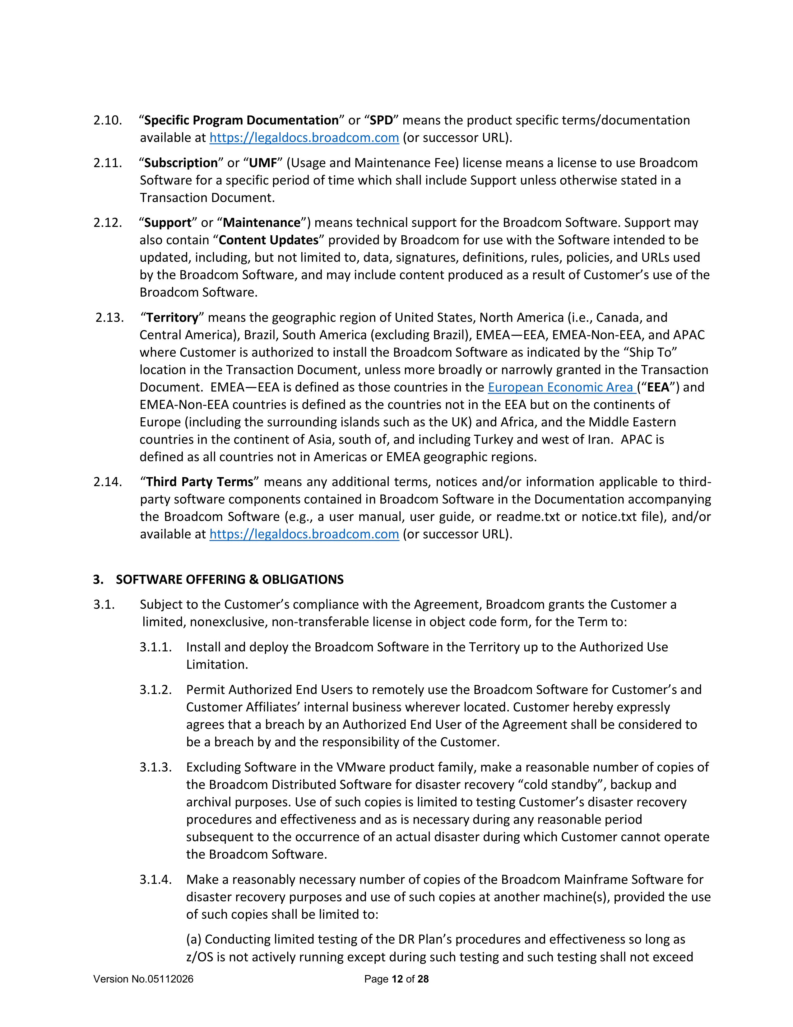 Broadcom End User Agreement — page 12