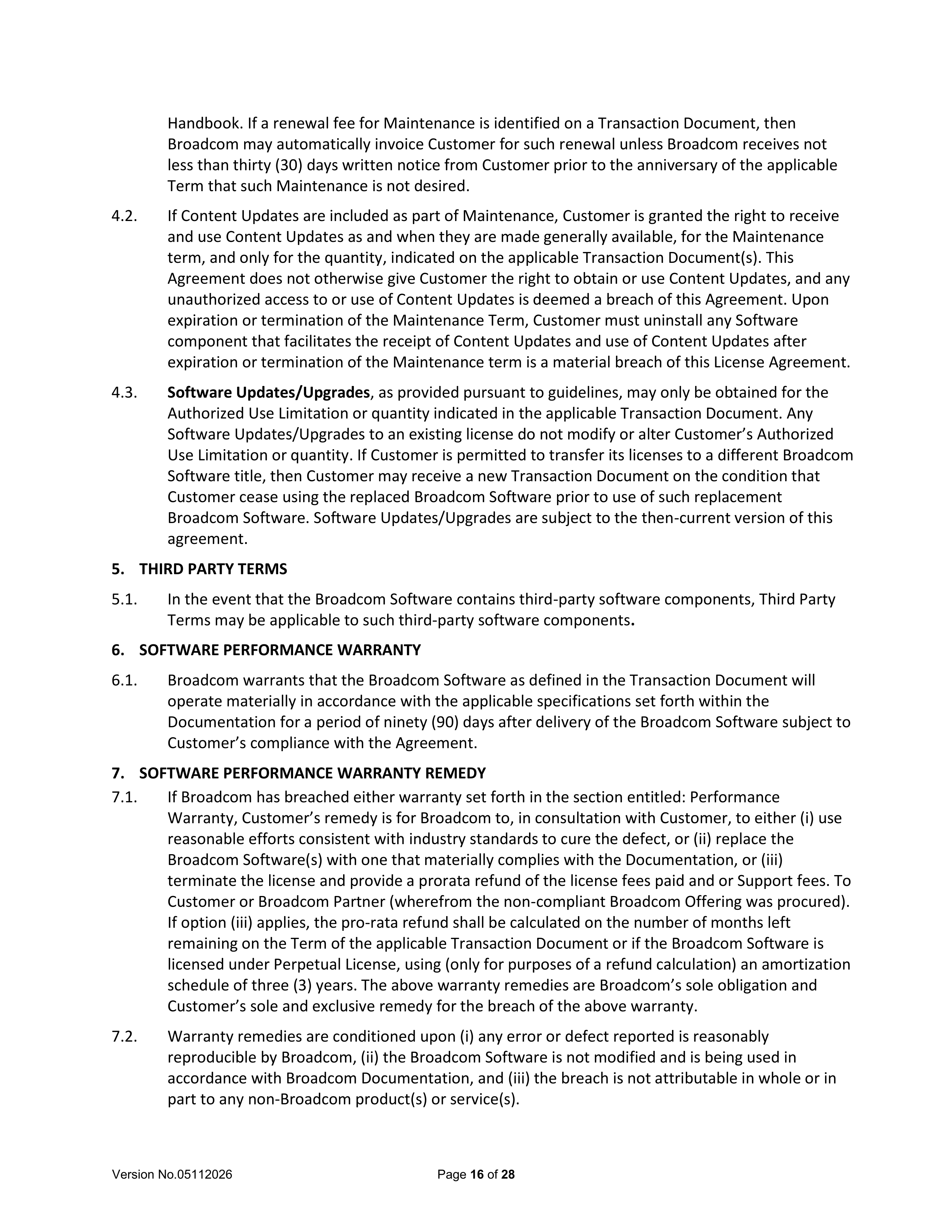 Broadcom End User Agreement — page 16