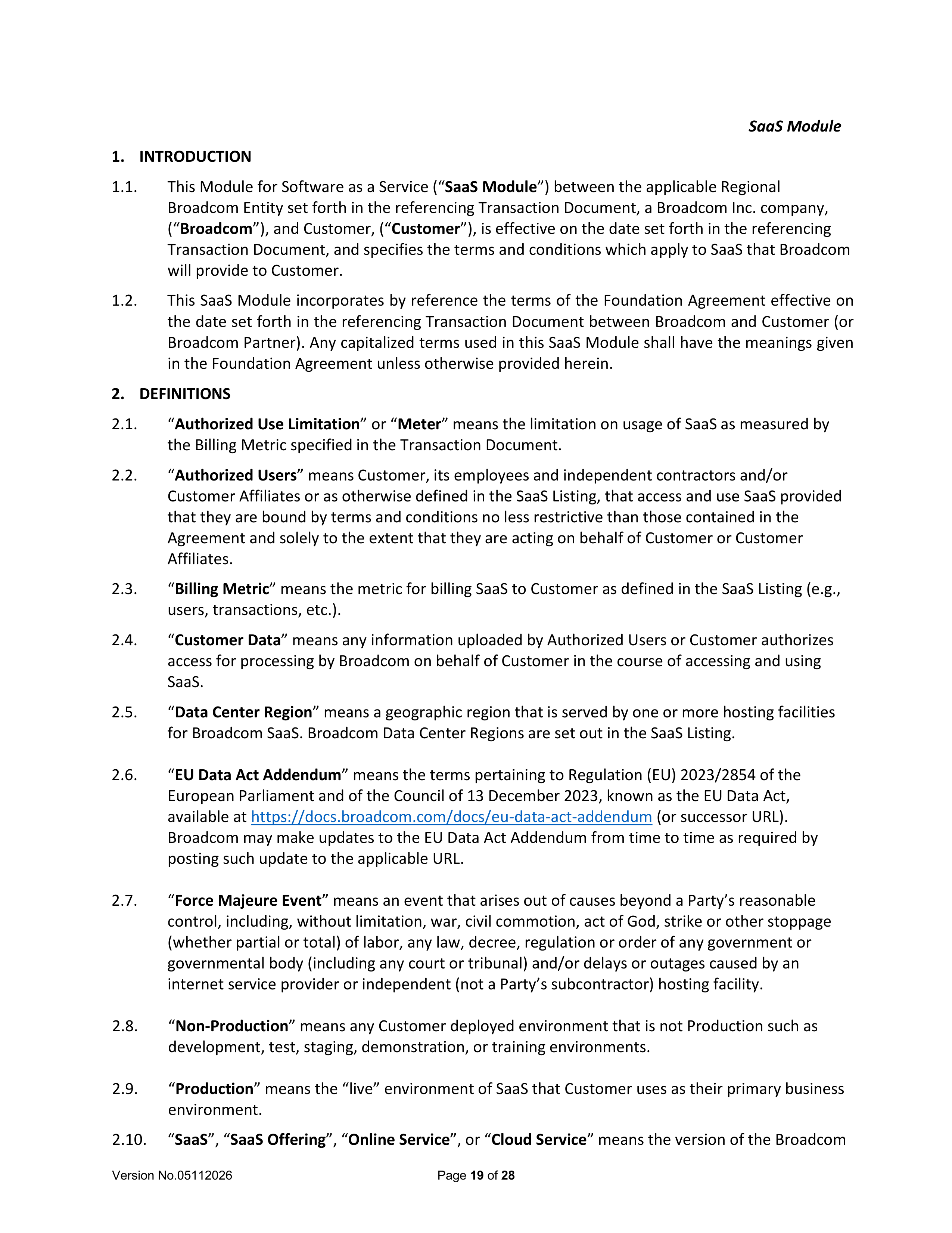Broadcom End User Agreement — page 19