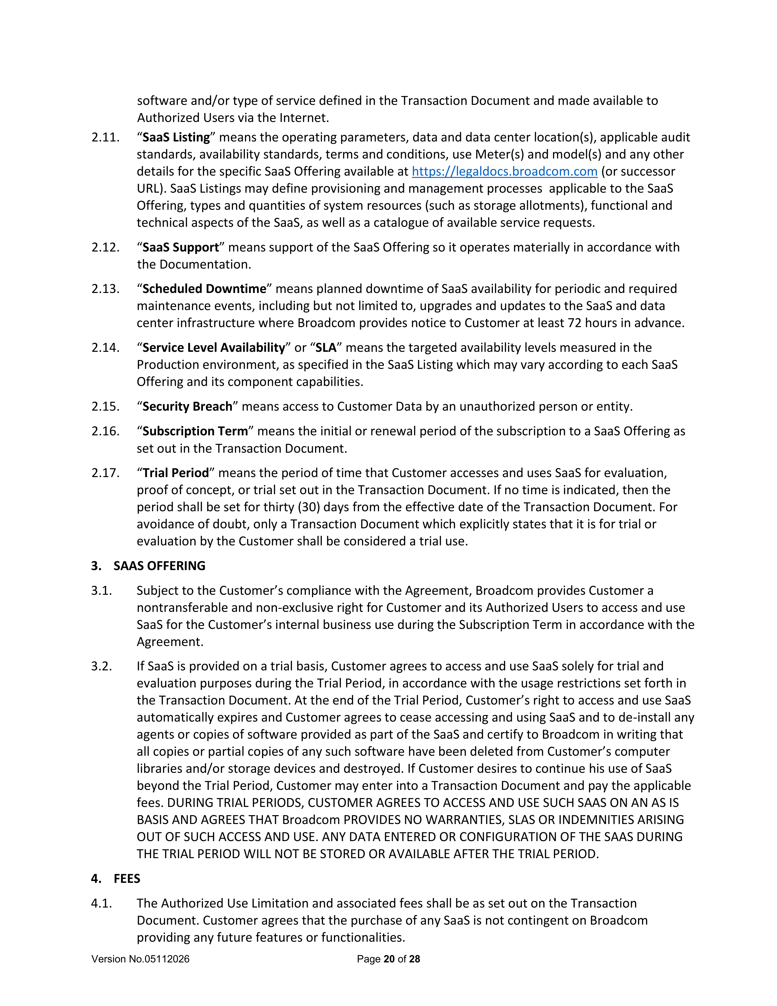Broadcom End User Agreement — page 20