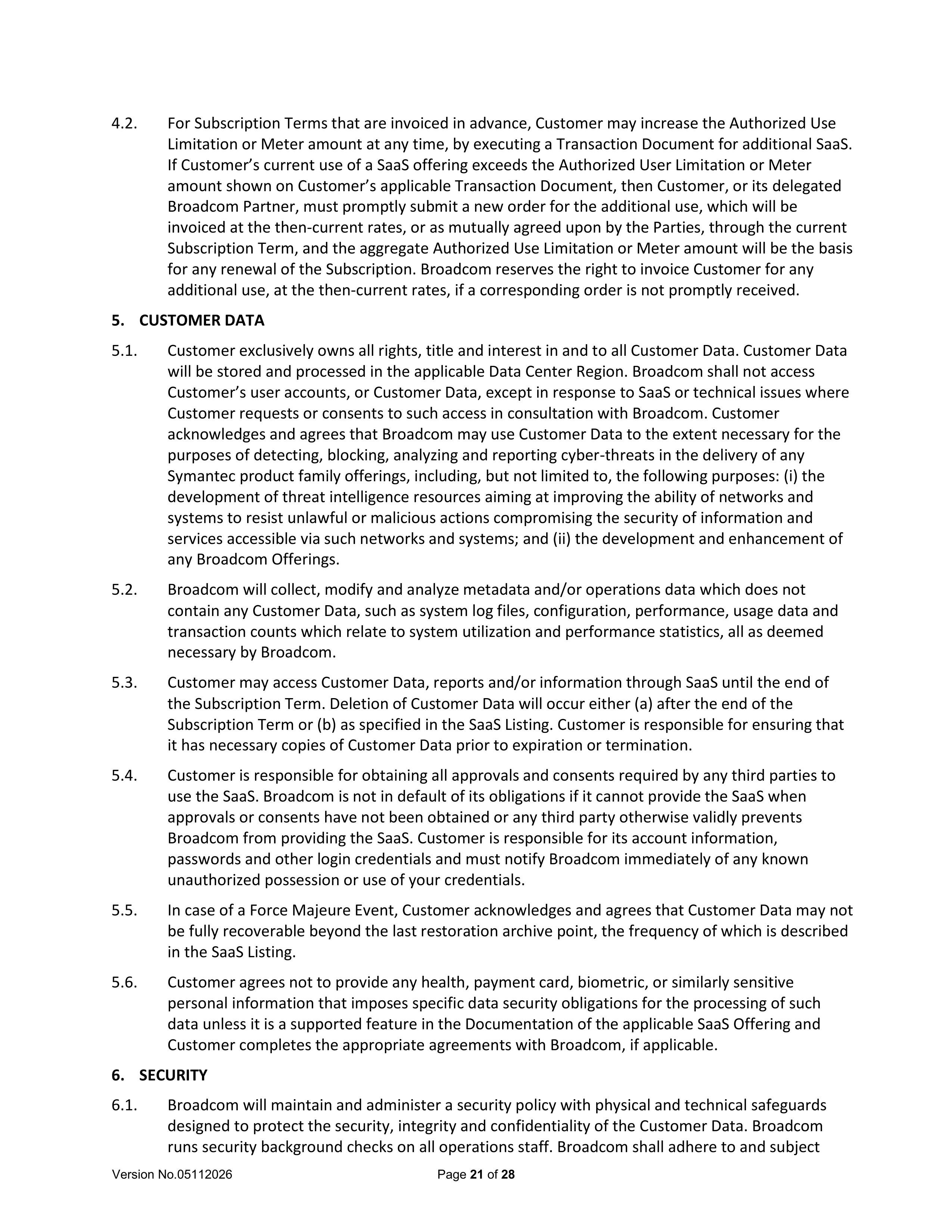 Broadcom End User Agreement — page 21