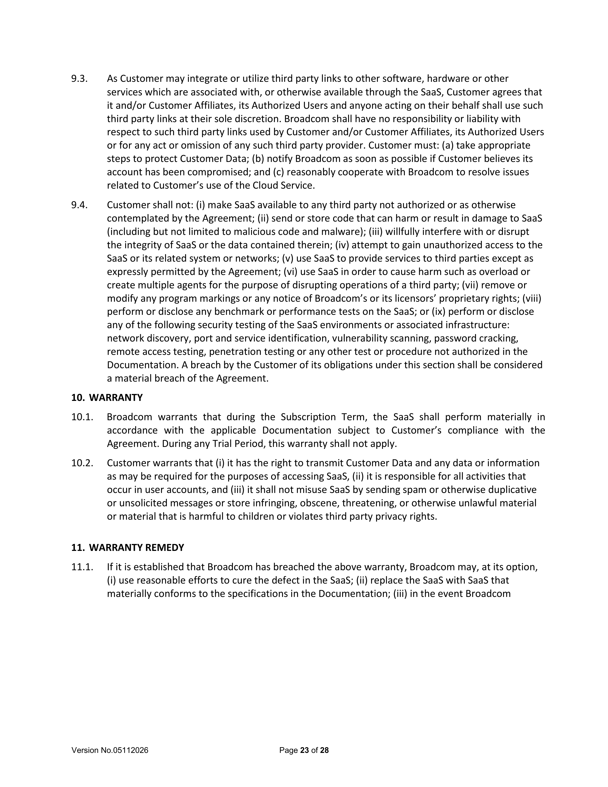 Broadcom End User Agreement — page 23