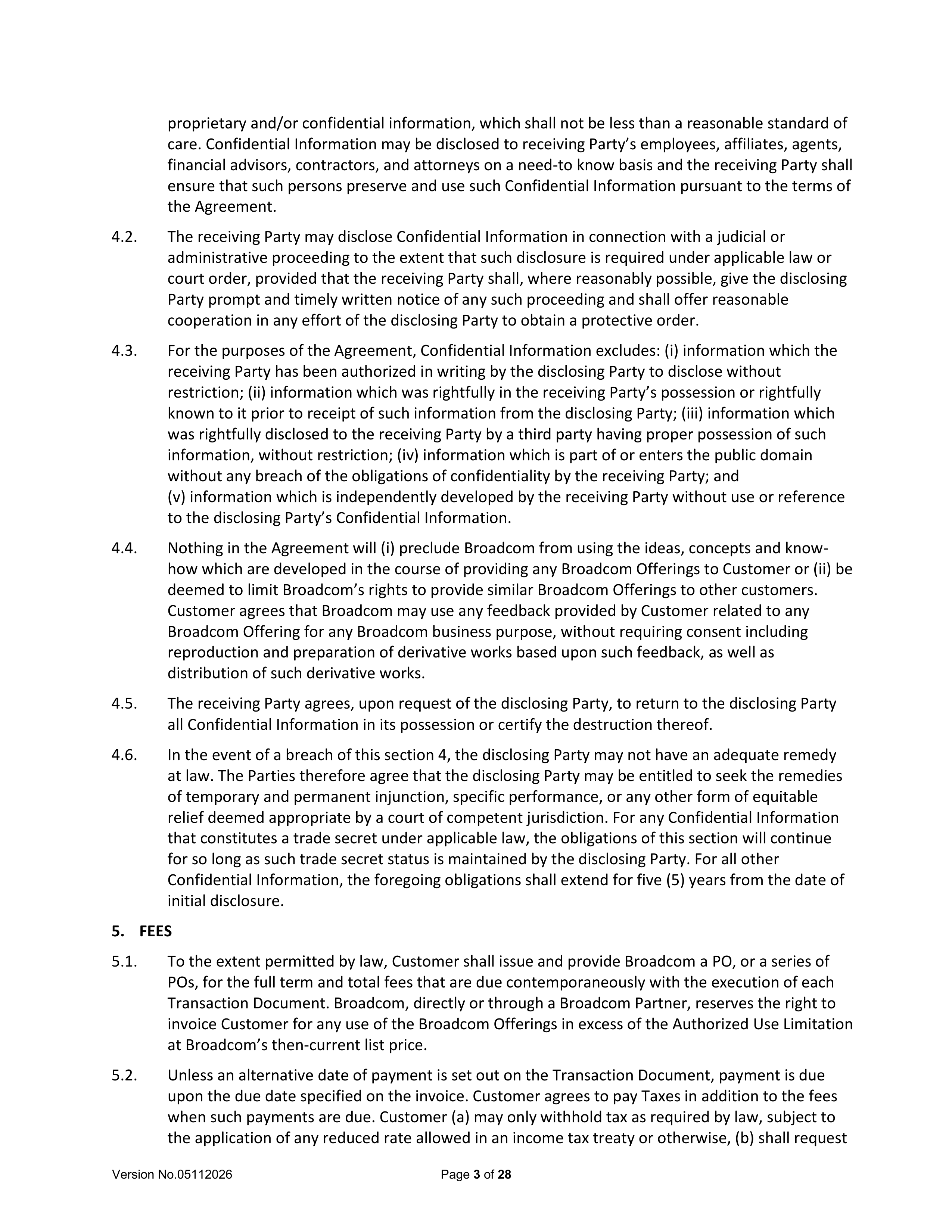 Broadcom End User Agreement — page 3
