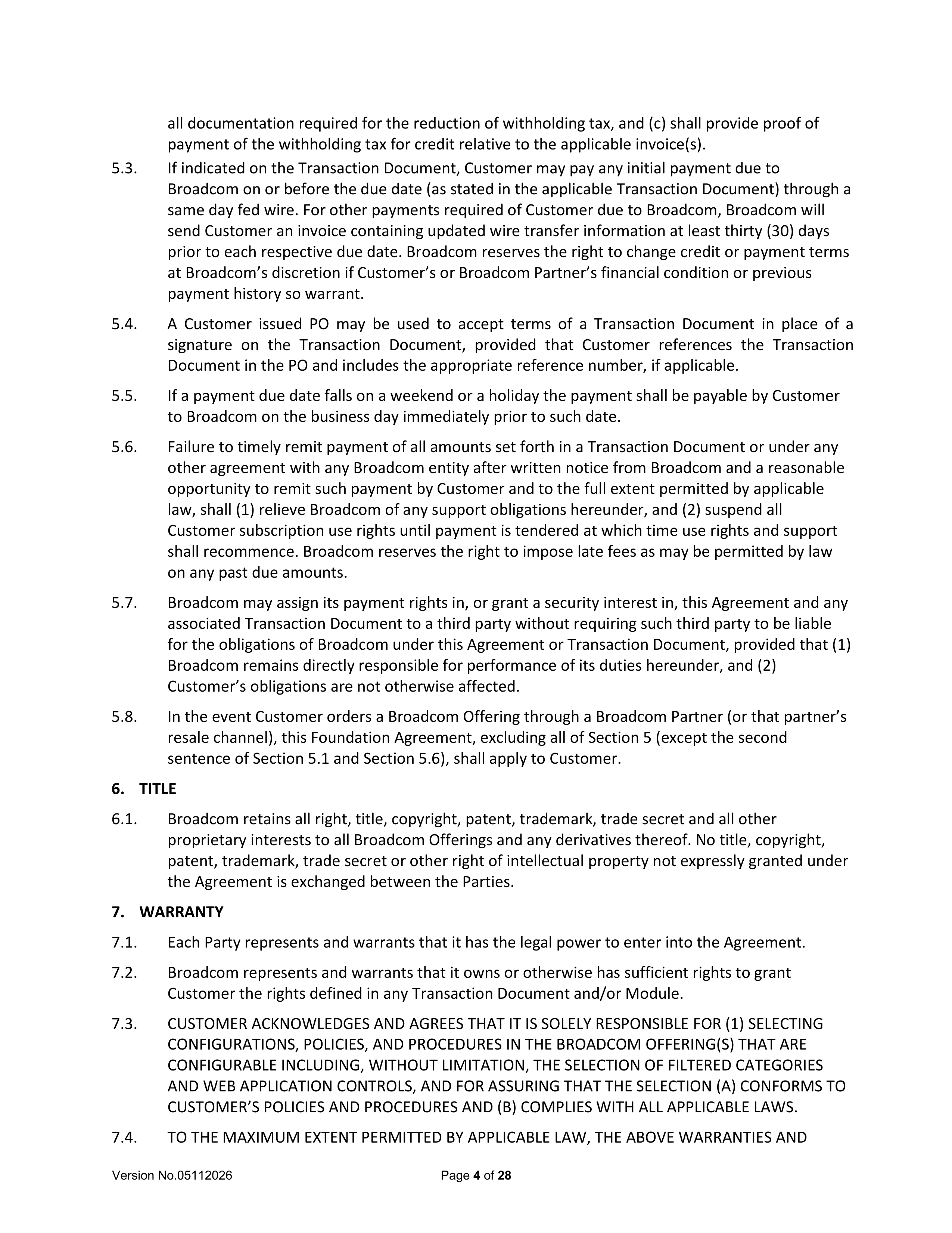 Broadcom End User Agreement — page 4