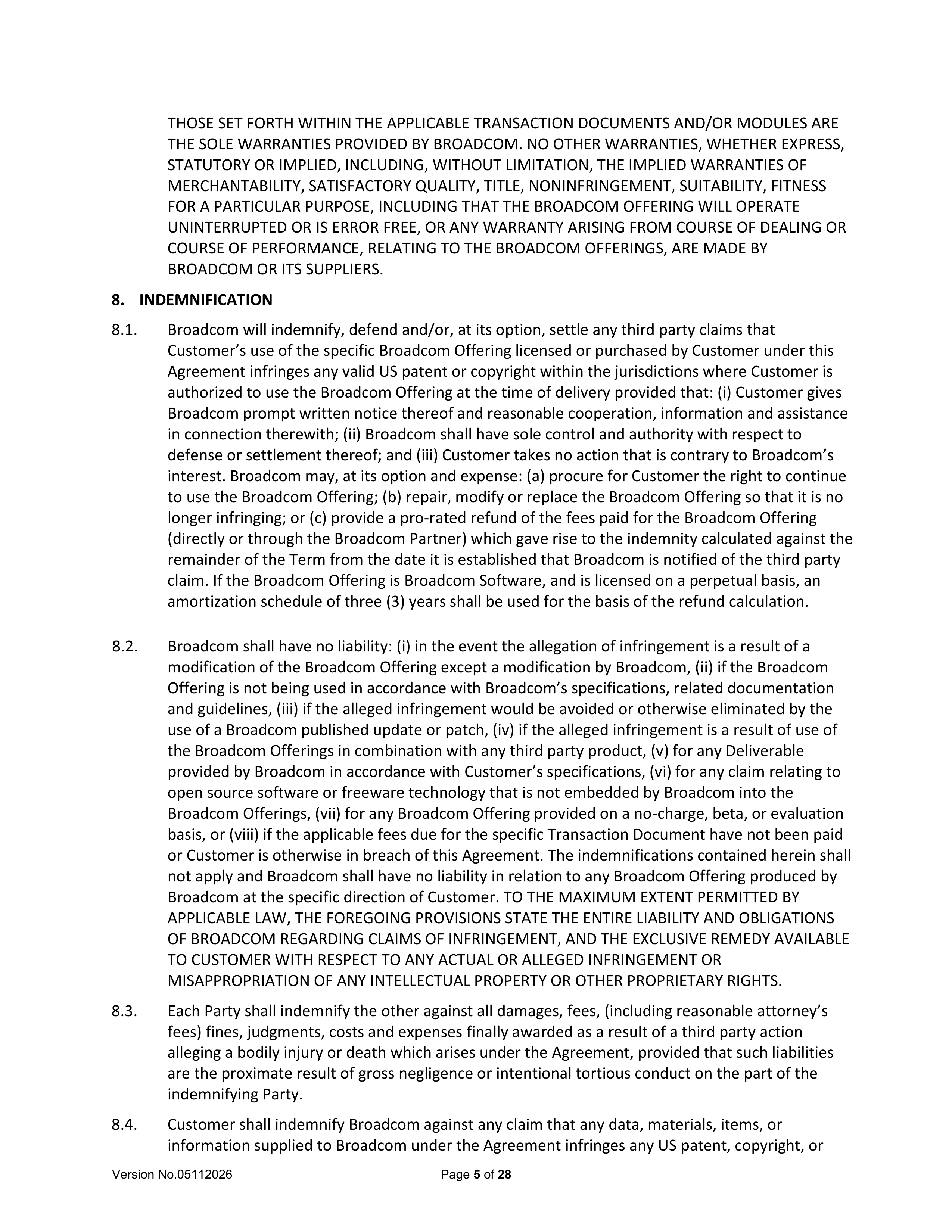 Broadcom End User Agreement — page 5