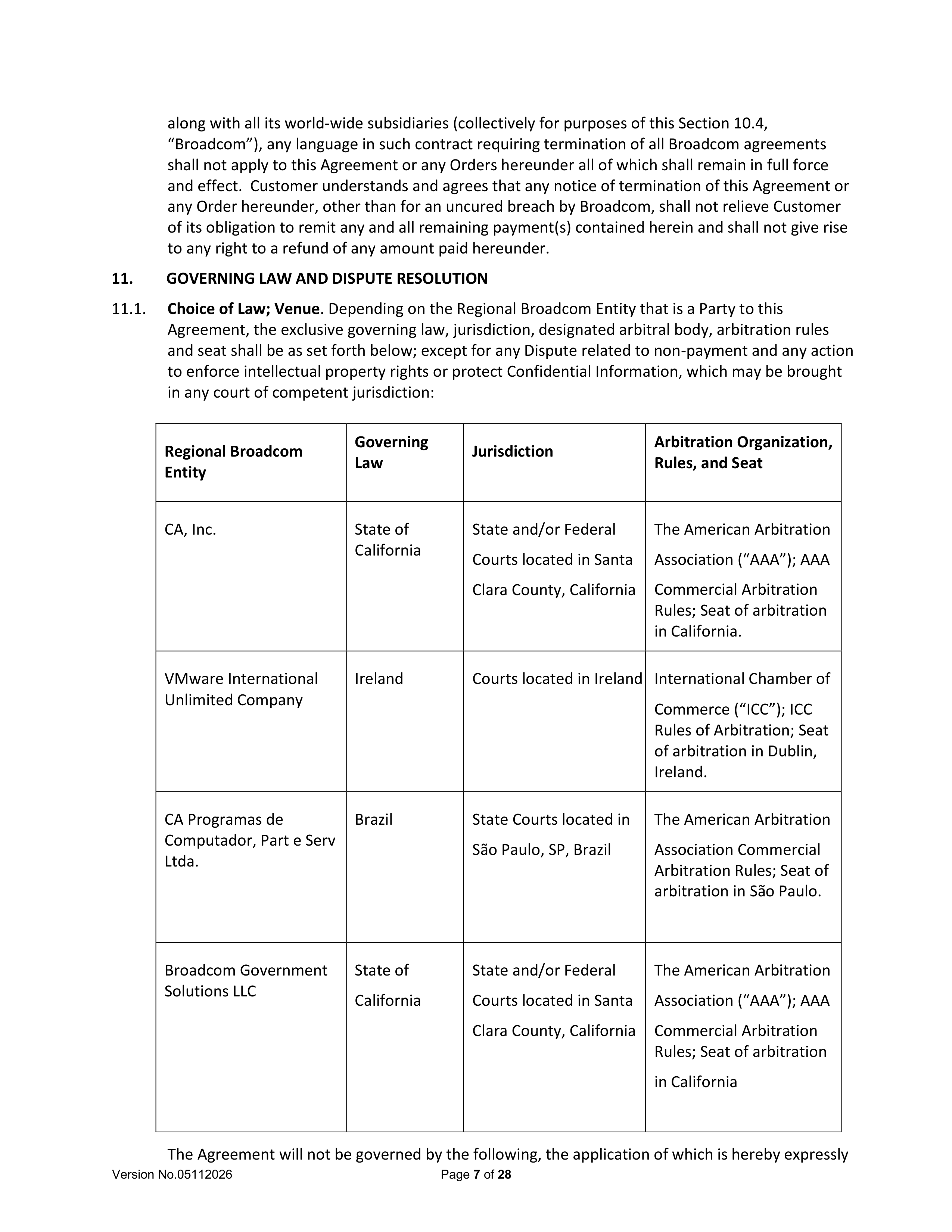 Broadcom End User Agreement — page 7
