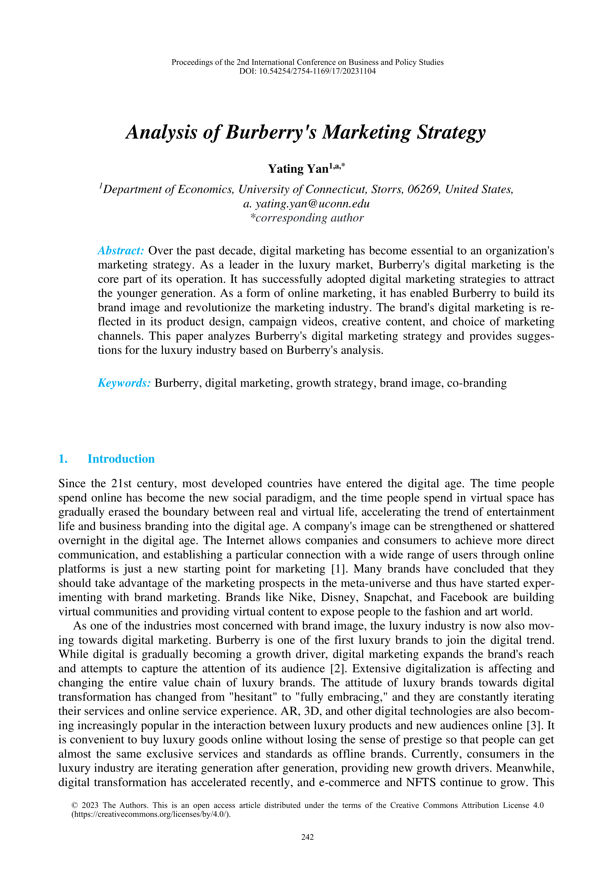 Burberry Marketing Strategy — page 1