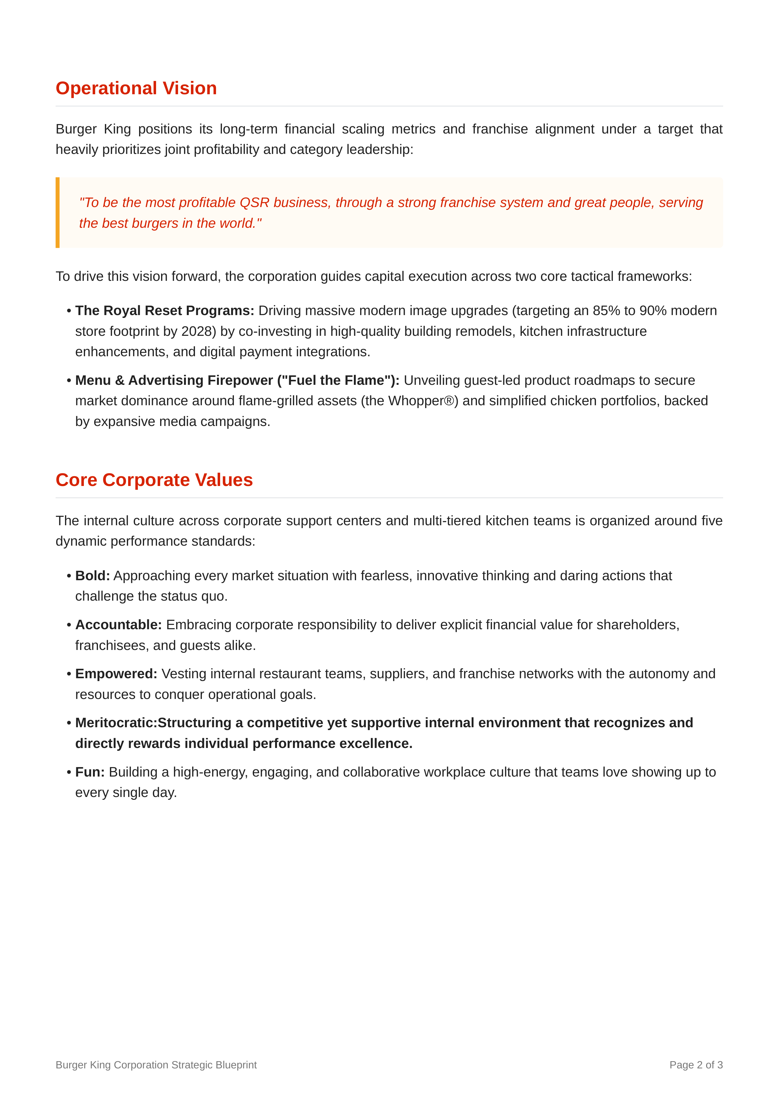 Burger King Mission Statement — page 2