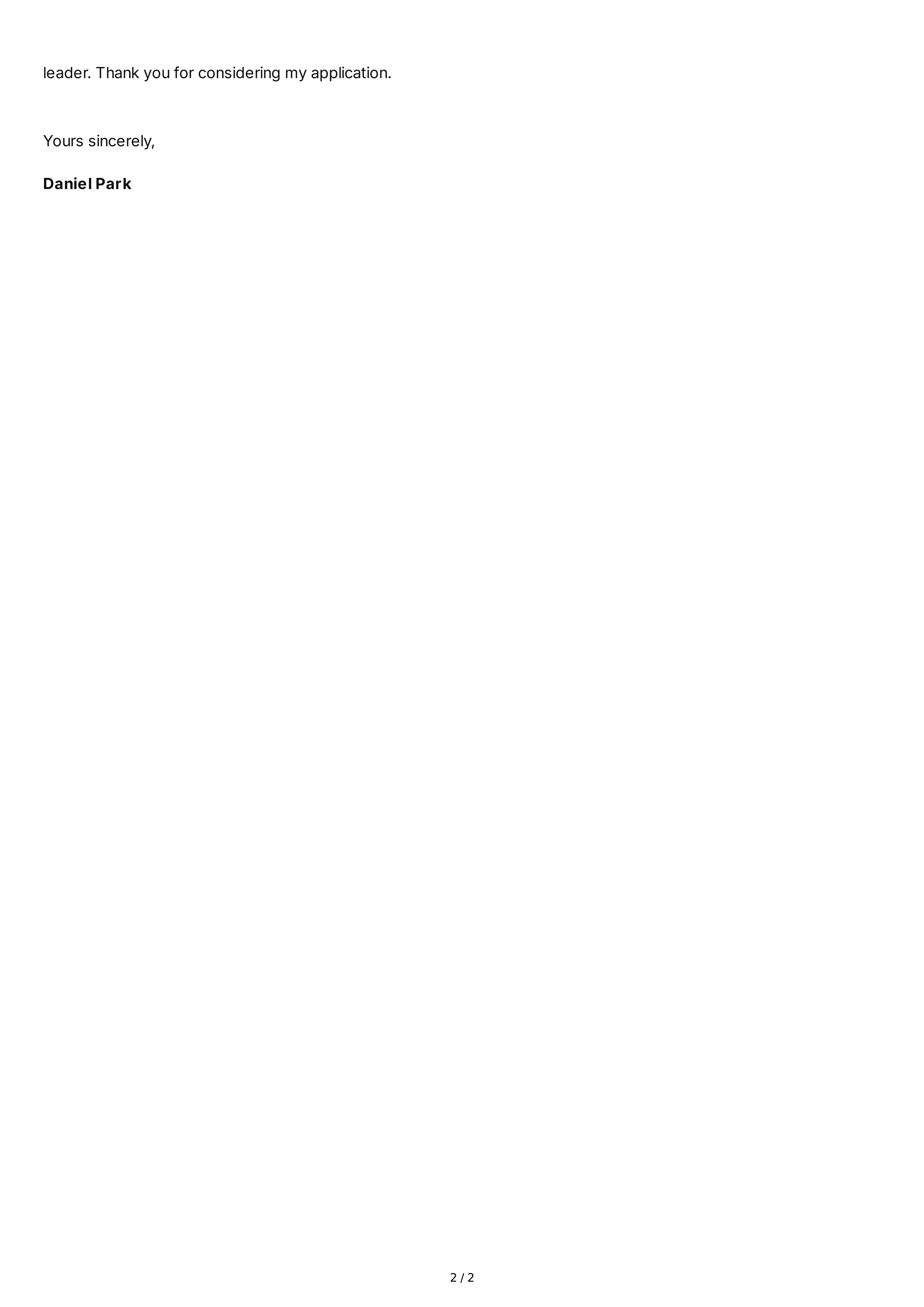 Business Administration Personal Statement — page 2
