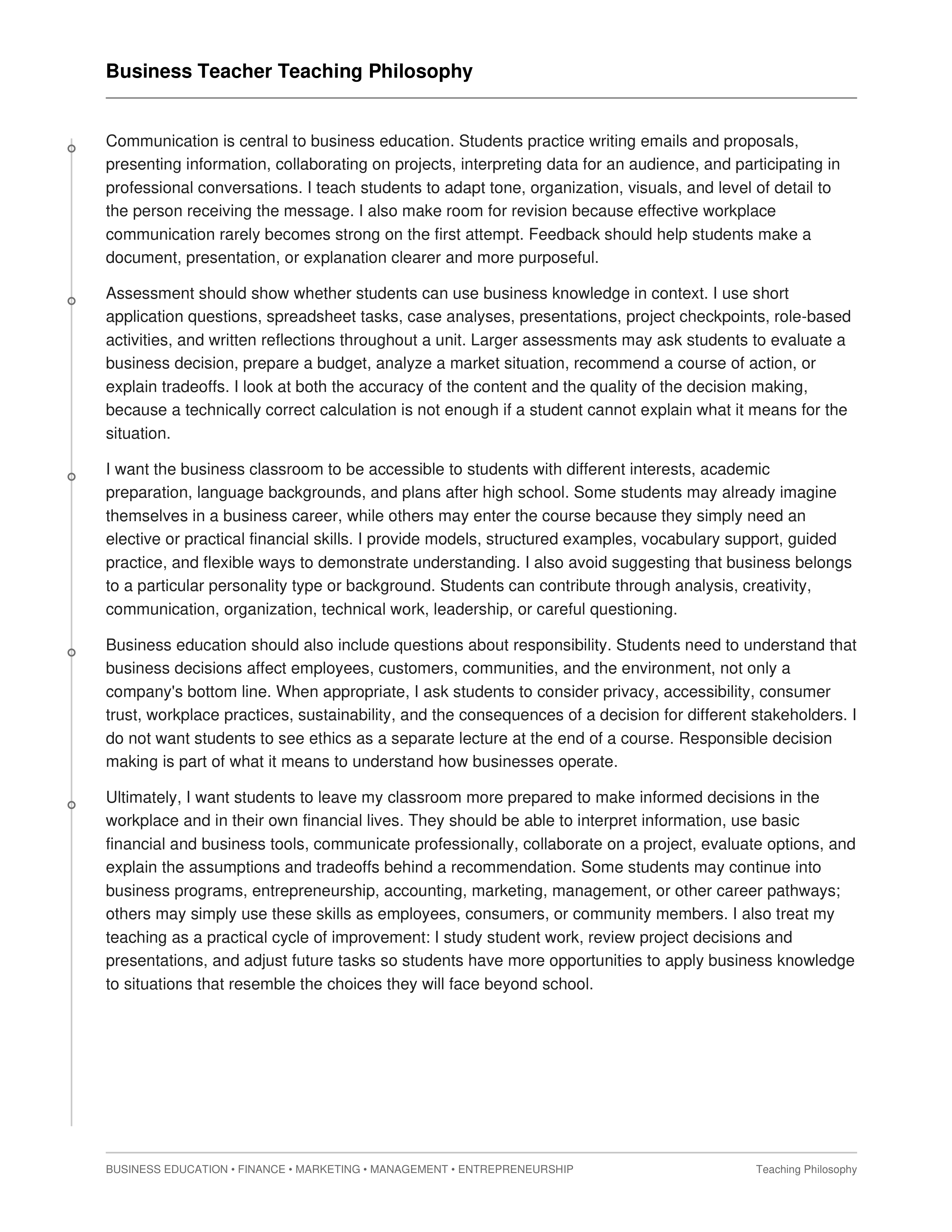 Business Teacher Teaching Philosophy — page 2
