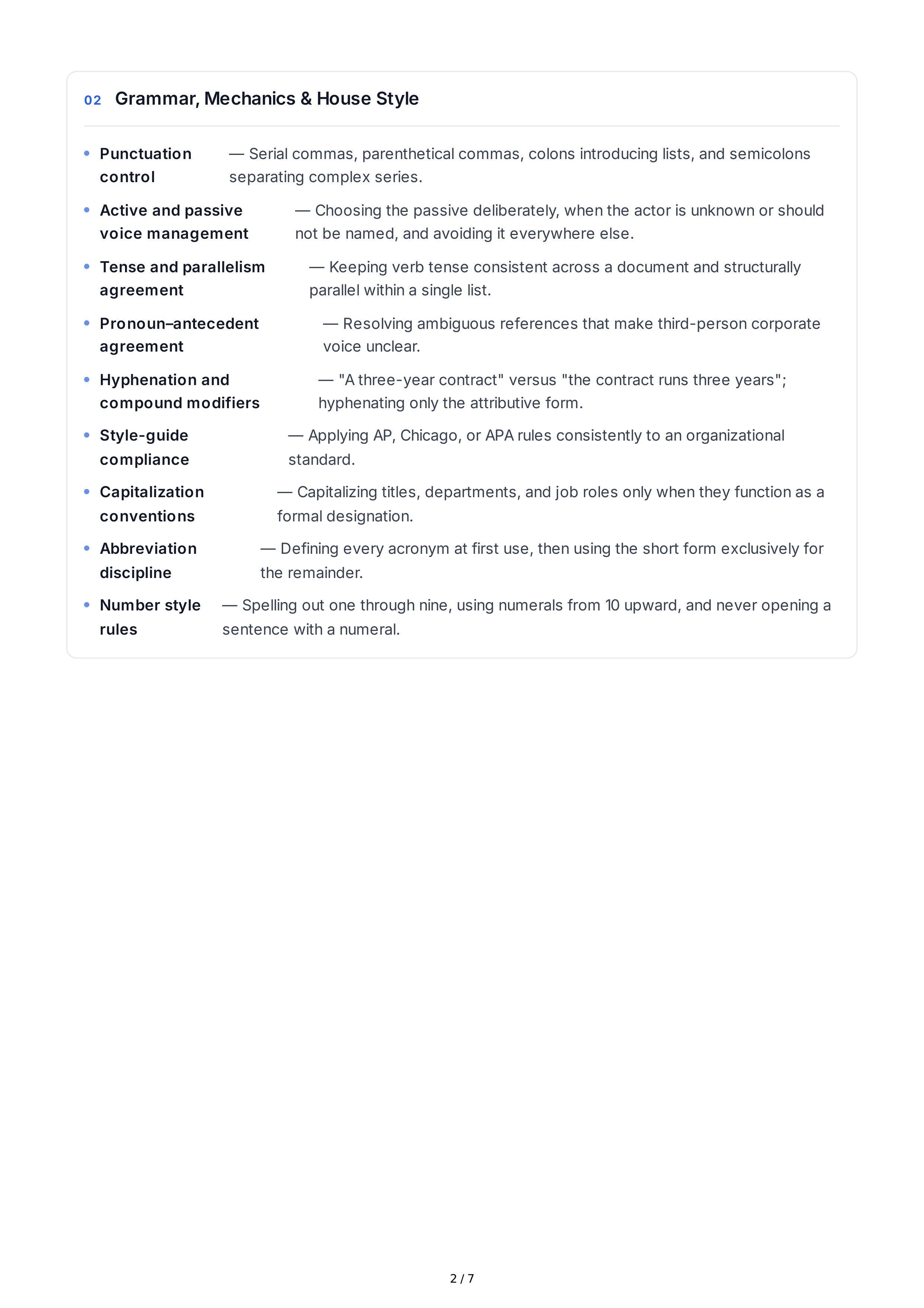 Business Writing Hard Skills — page 2