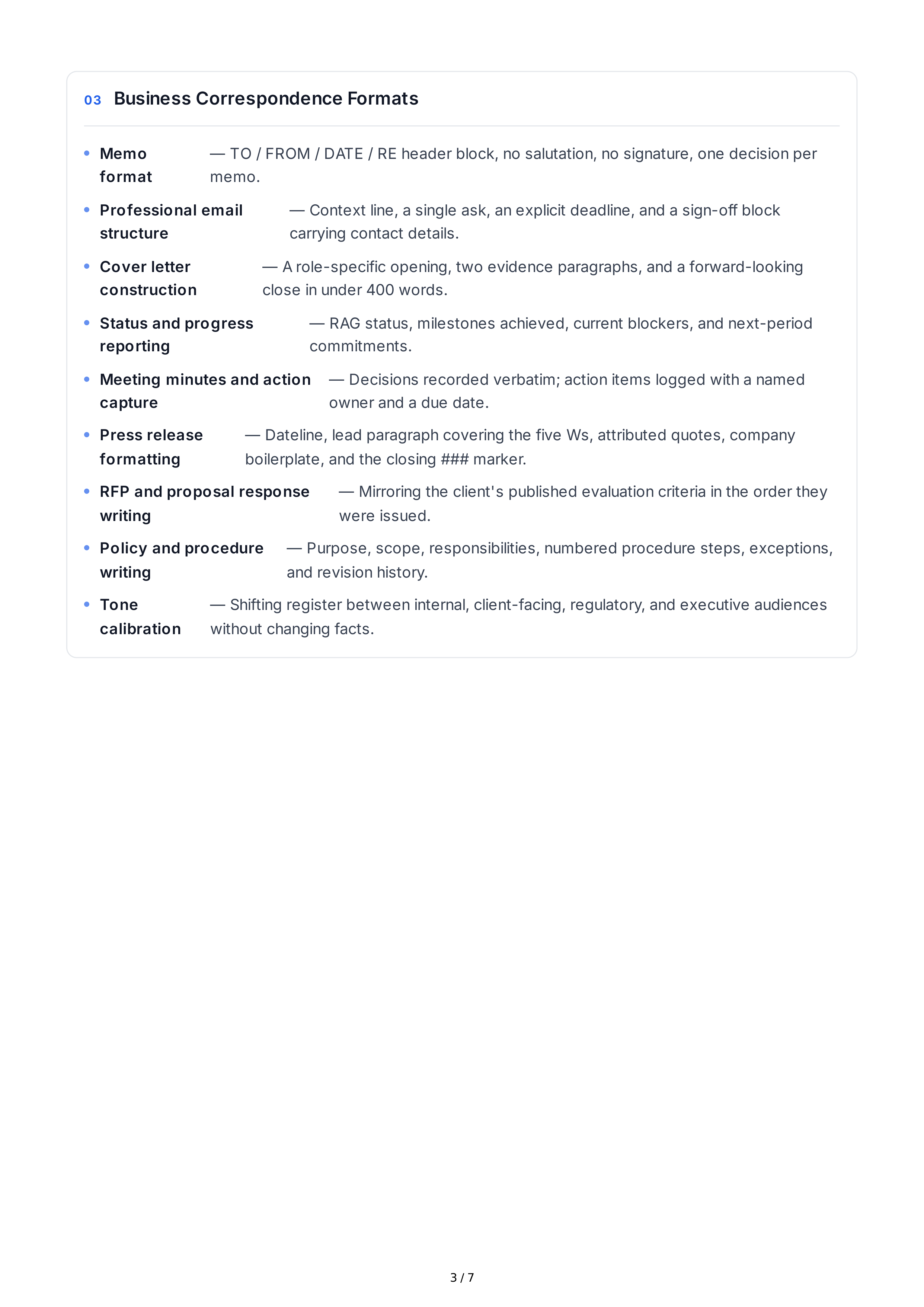 Business Writing Hard Skills — page 3