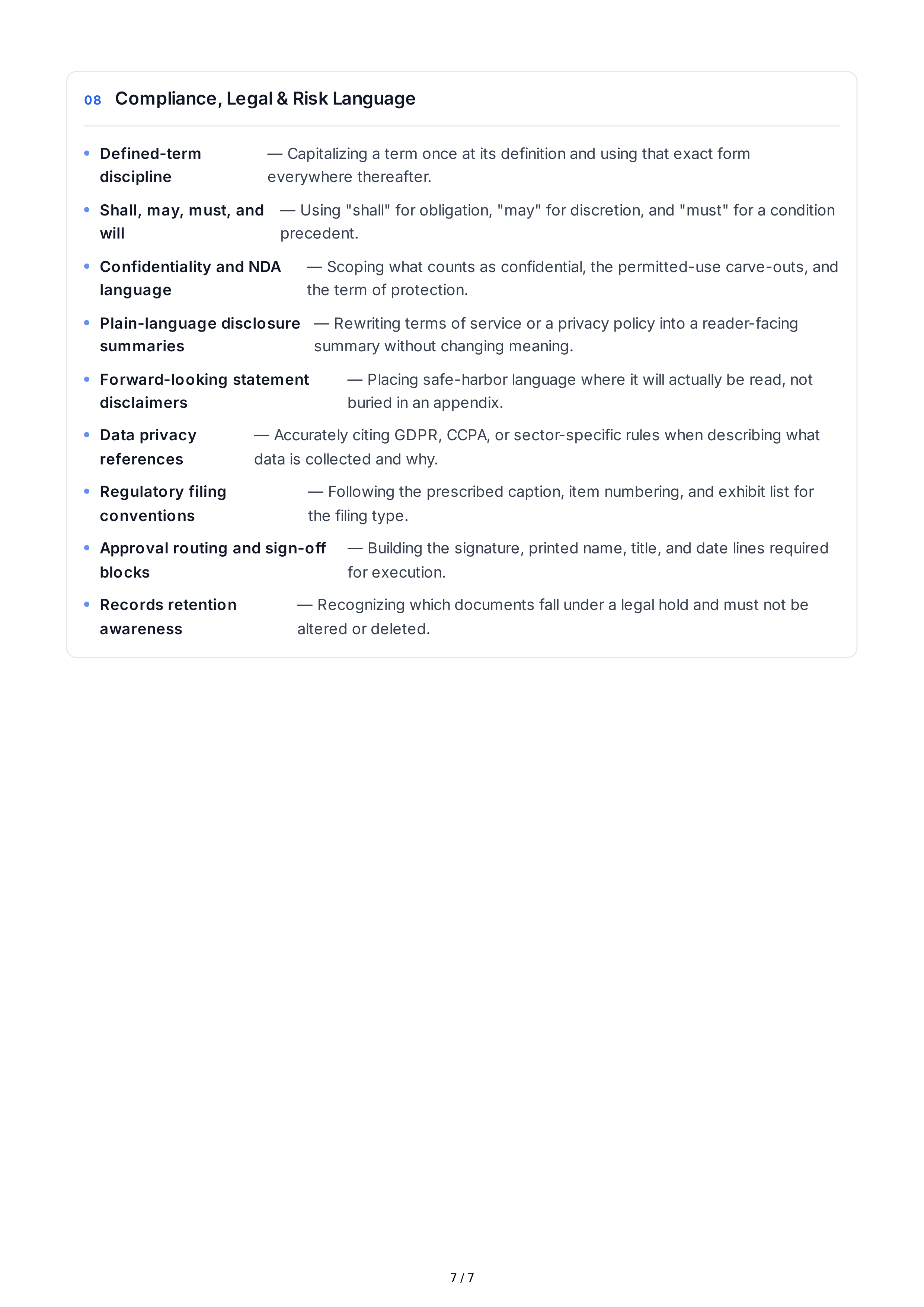 Business Writing Hard Skills — page 7
