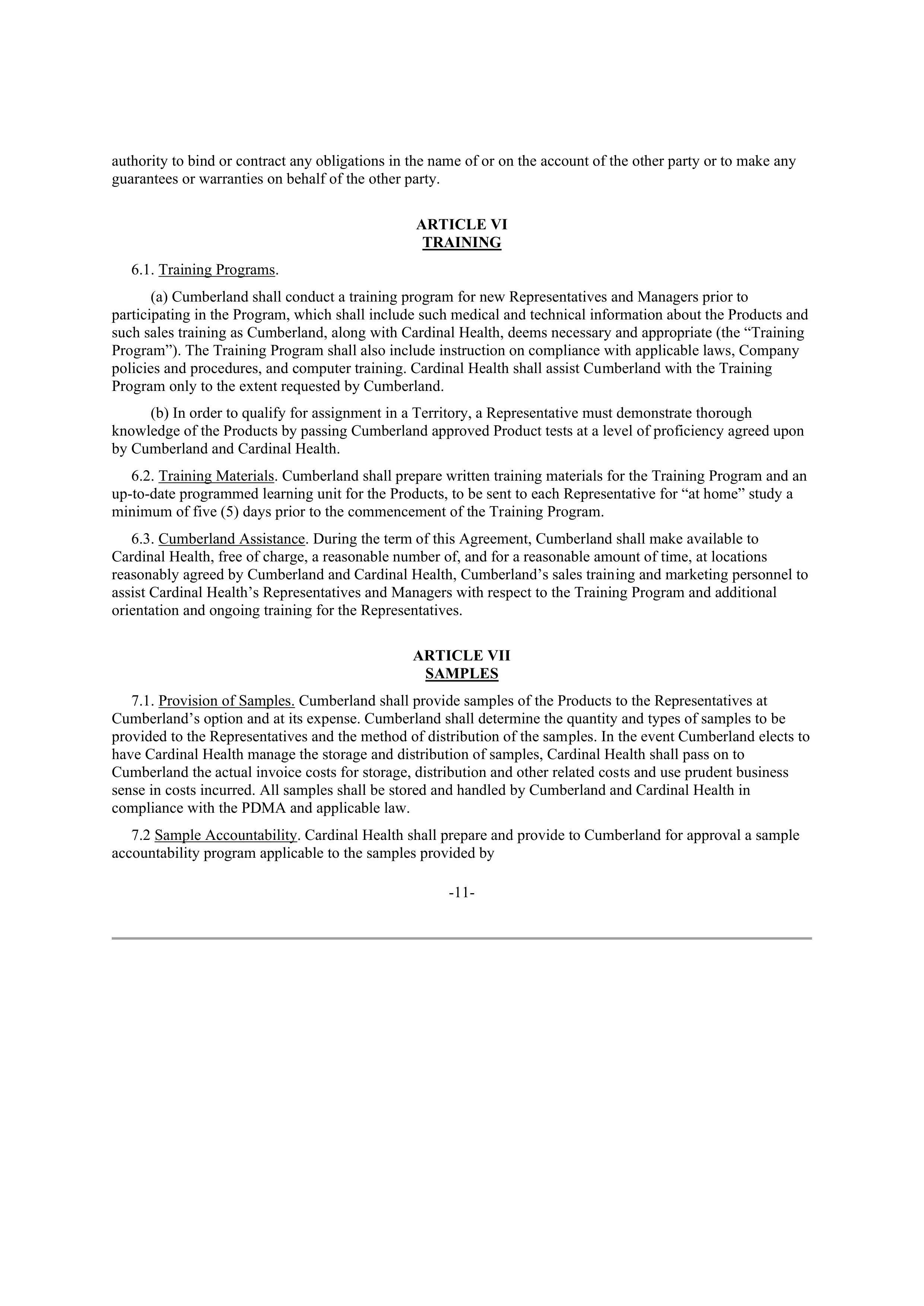 CARDINAL HEALTH CONTRACT SALES AND SERVICE AGREEMENT — page 10