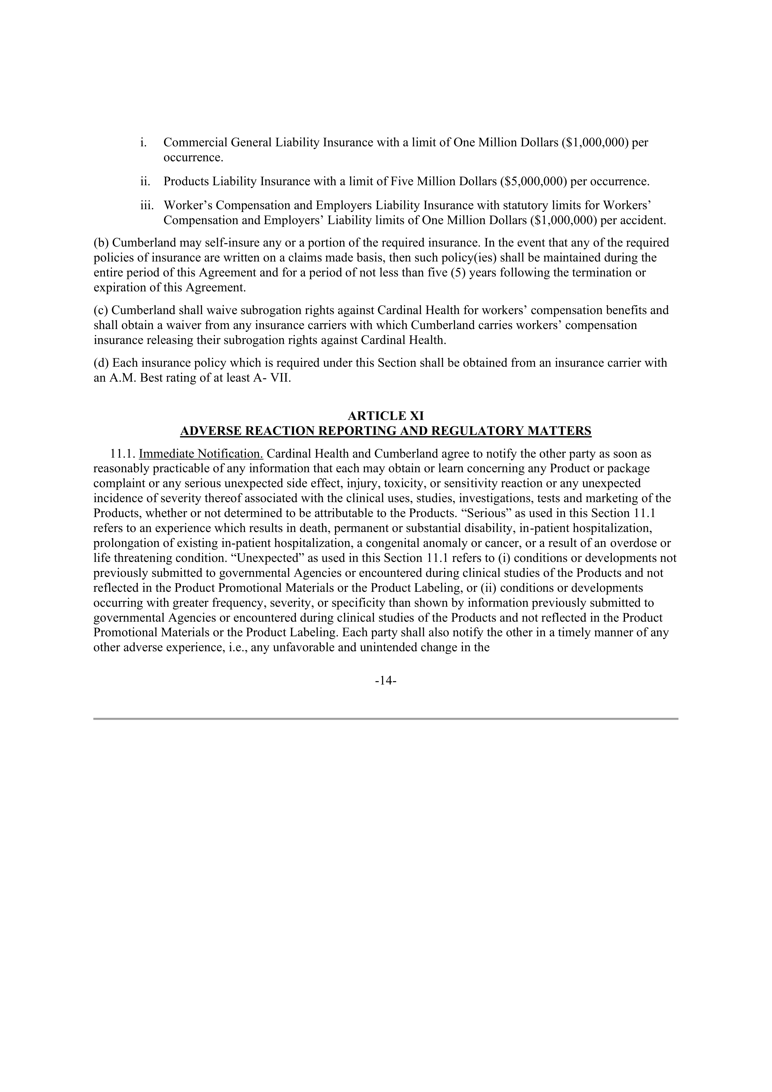 CARDINAL HEALTH CONTRACT SALES AND SERVICE AGREEMENT — page 13