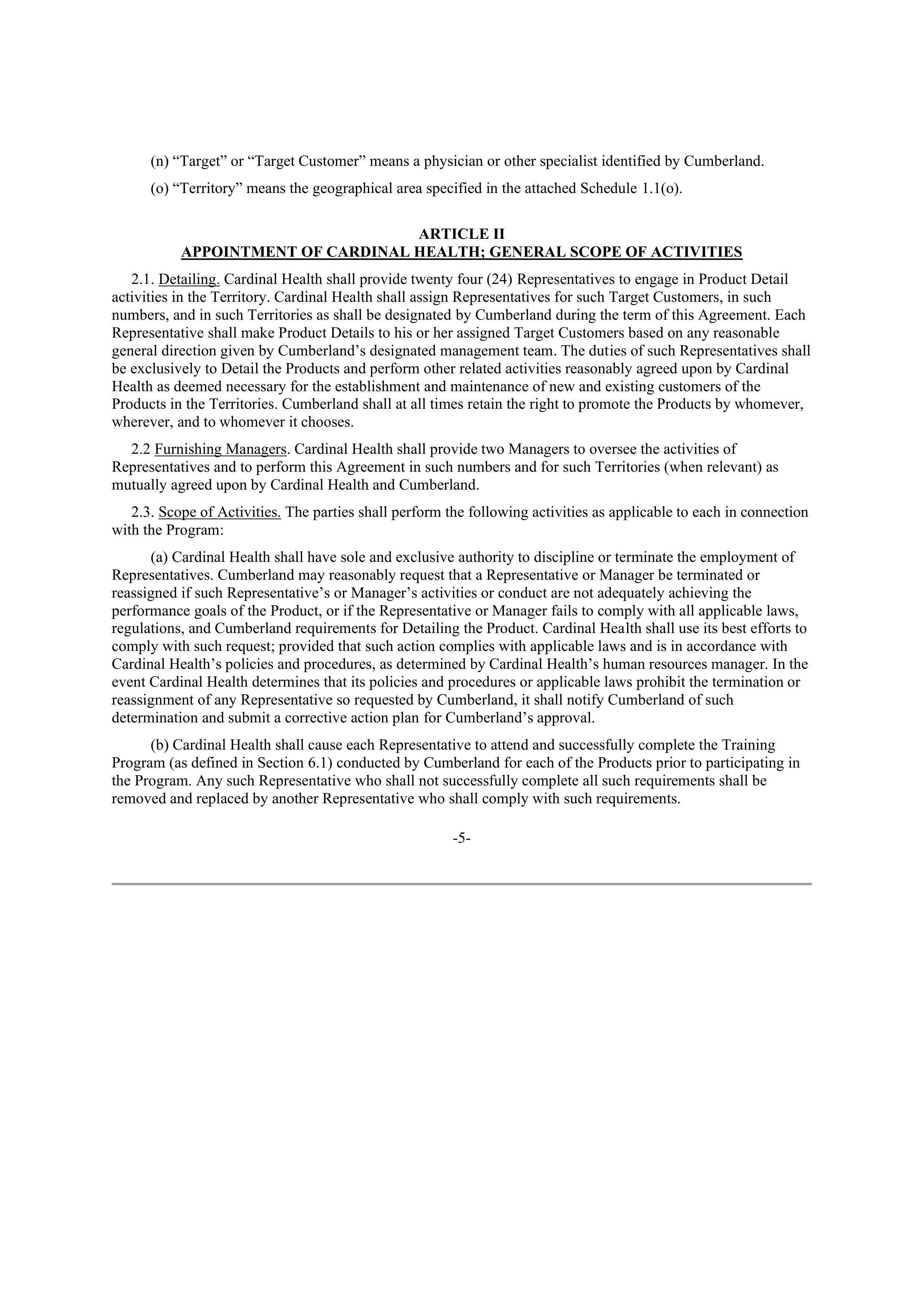CARDINAL HEALTH CONTRACT SALES AND SERVICE AGREEMENT — page 4
