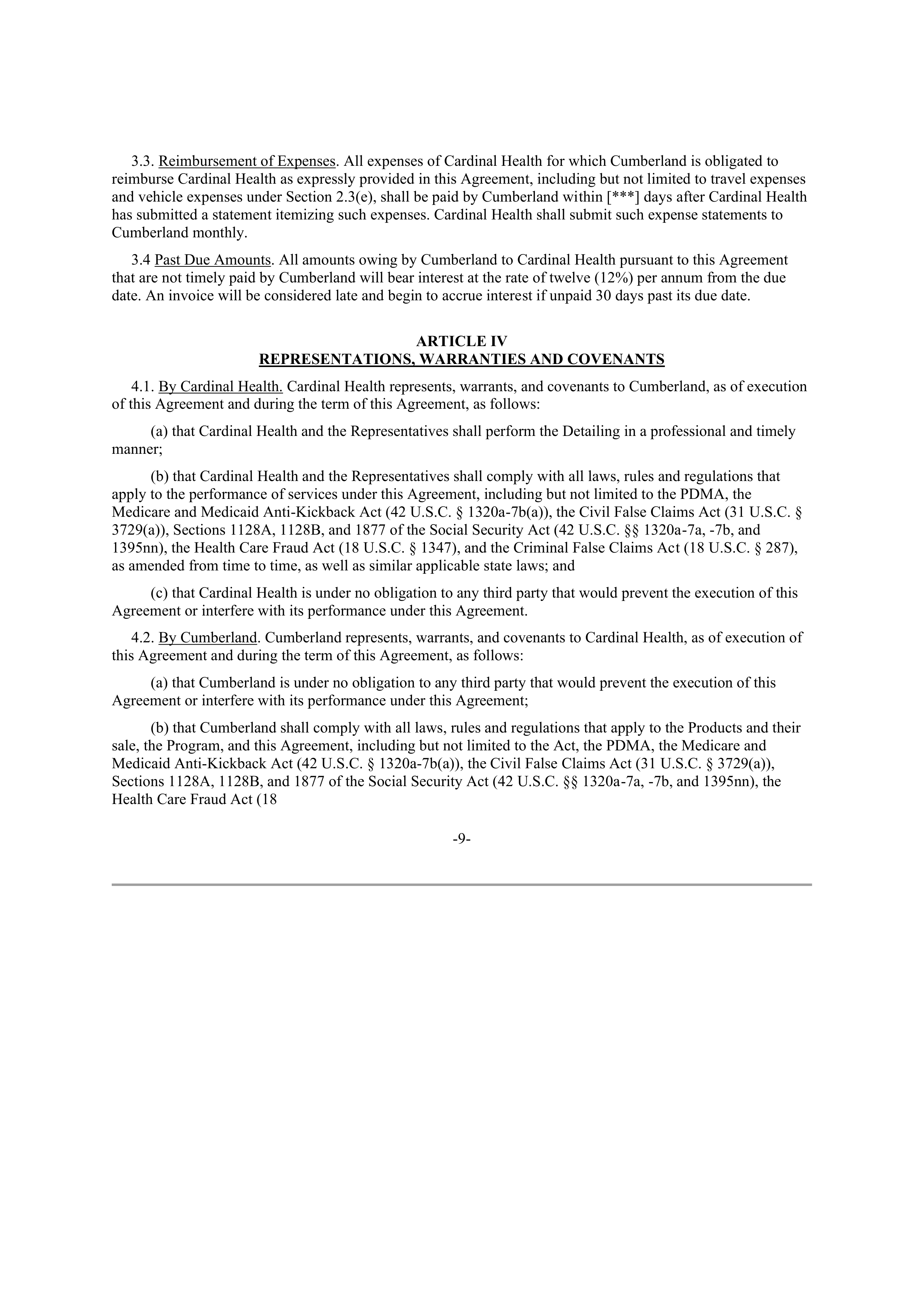 CARDINAL HEALTH CONTRACT SALES AND SERVICE AGREEMENT — page 8