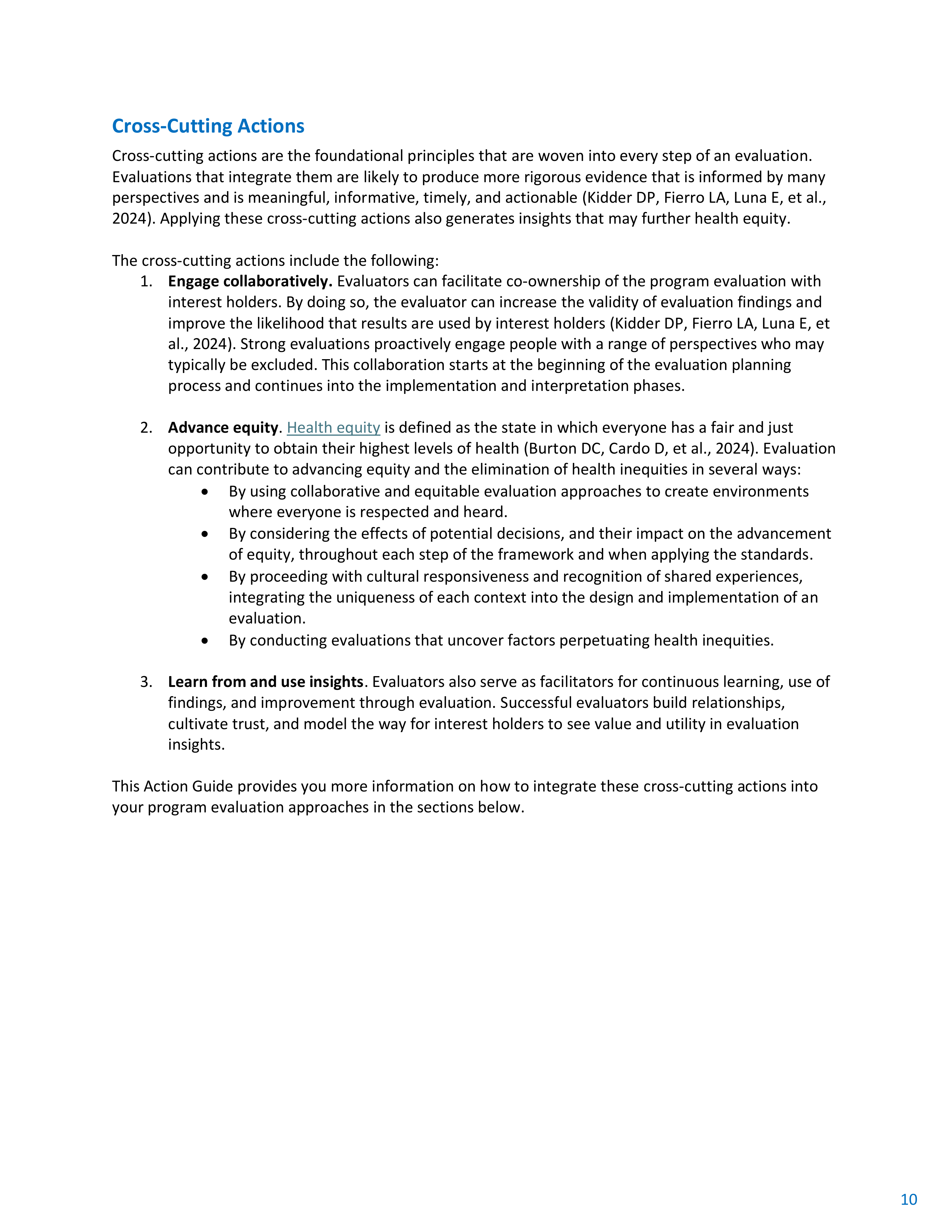CDC Program Evaluation Framework Action Guide — page 11