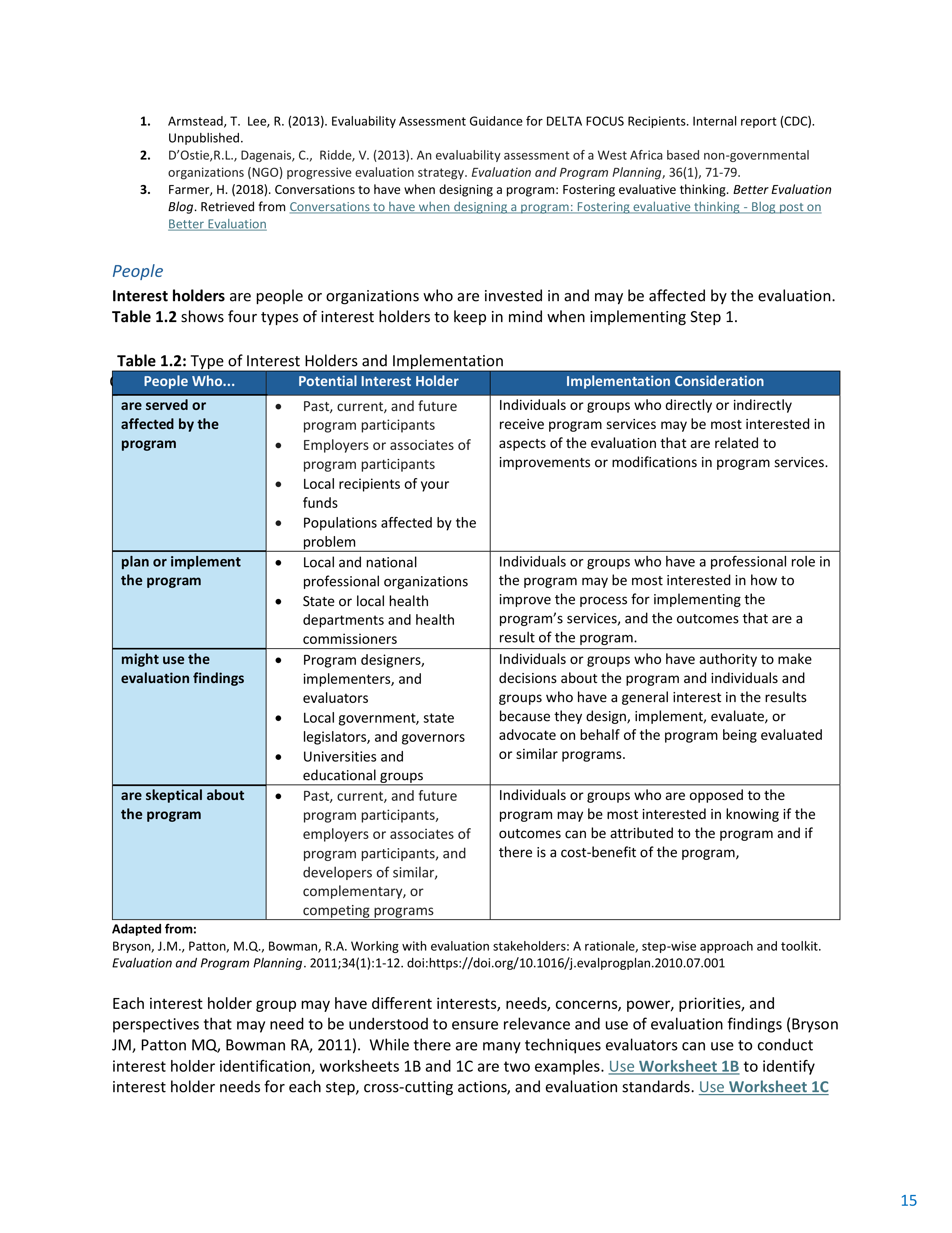 CDC Program Evaluation Framework Action Guide — page 16