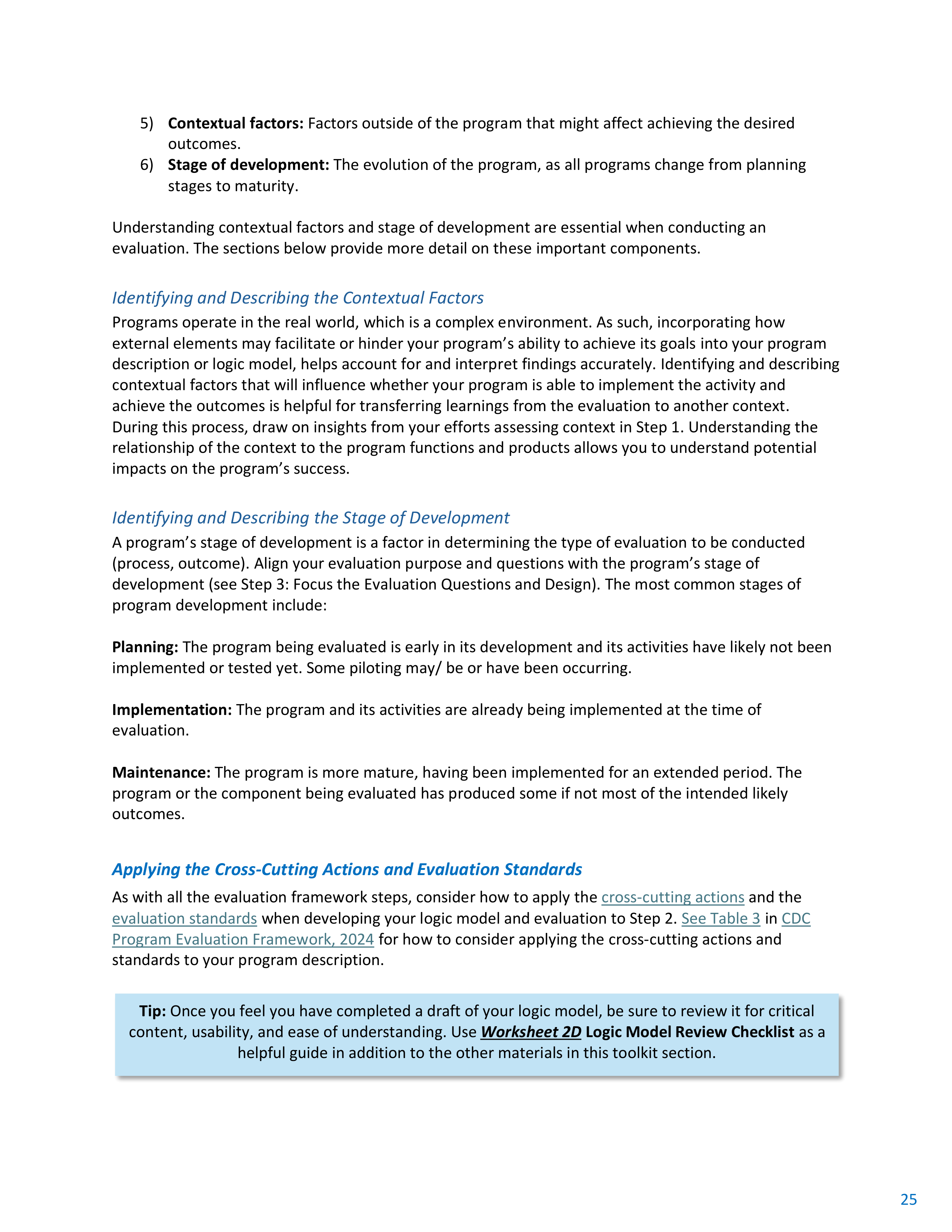 CDC Program Evaluation Framework Action Guide — page 26