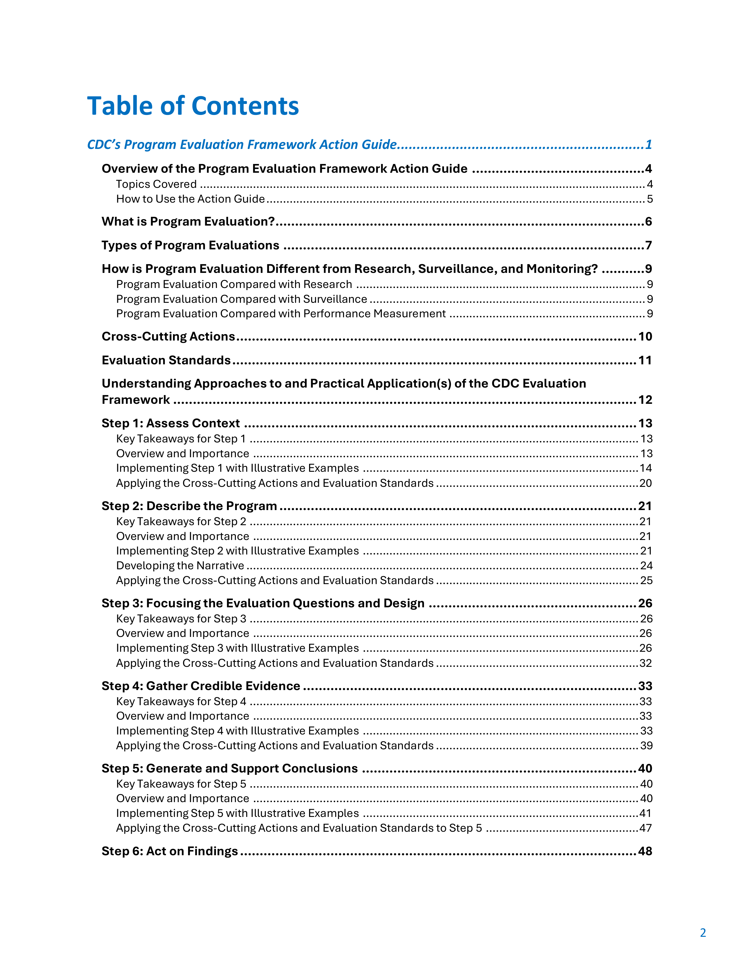 CDC Program Evaluation Framework Action Guide — page 3