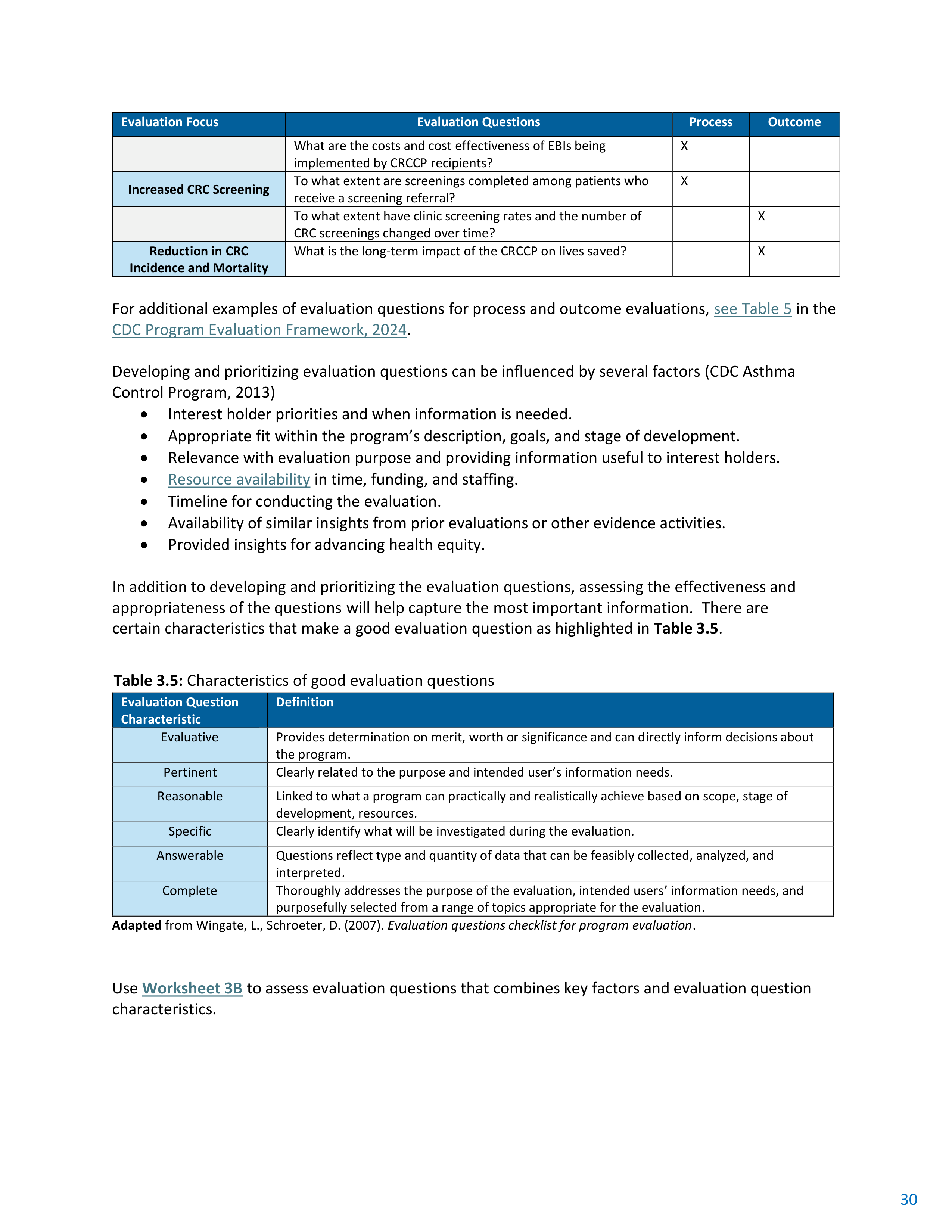 CDC Program Evaluation Framework Action Guide — page 31