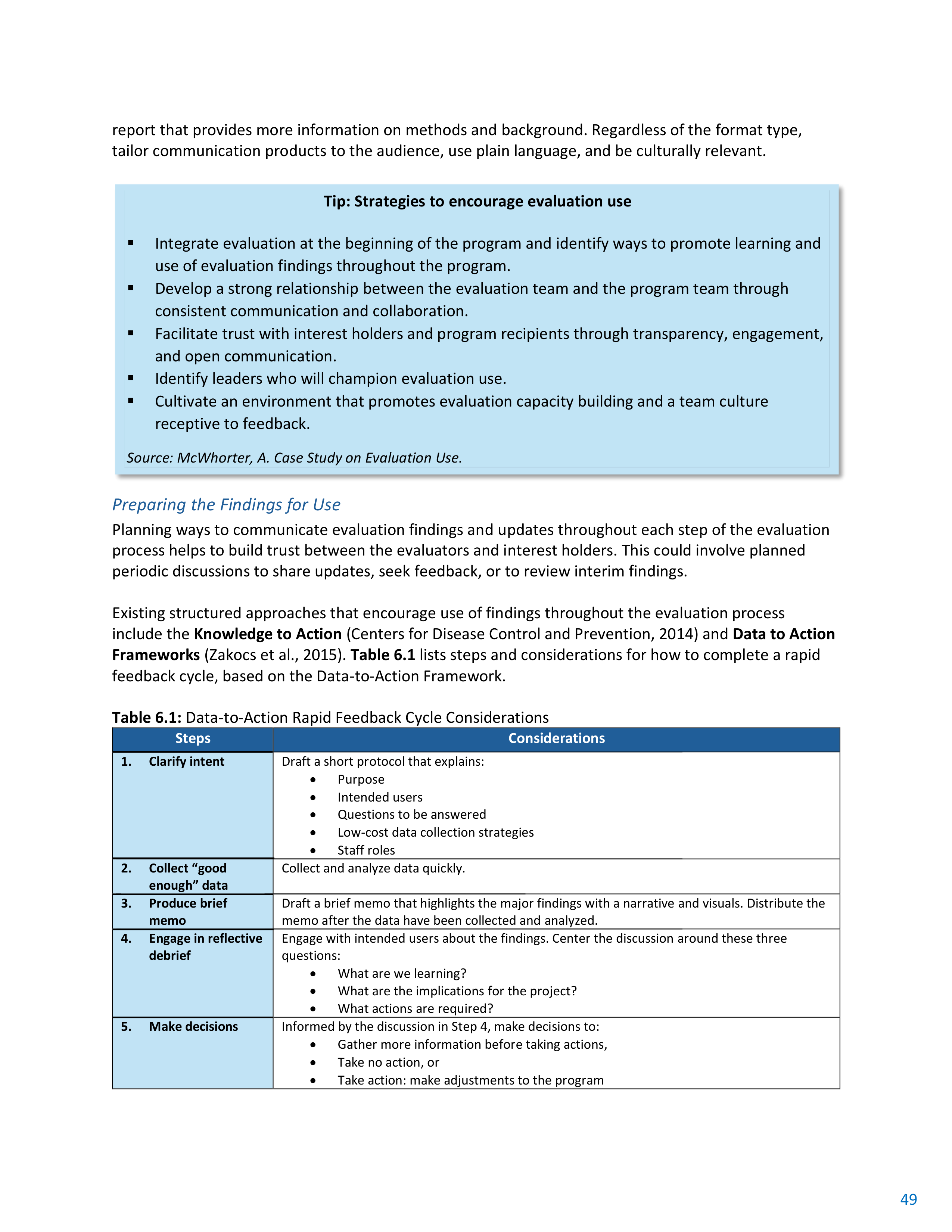CDC Program Evaluation Framework Action Guide — page 50