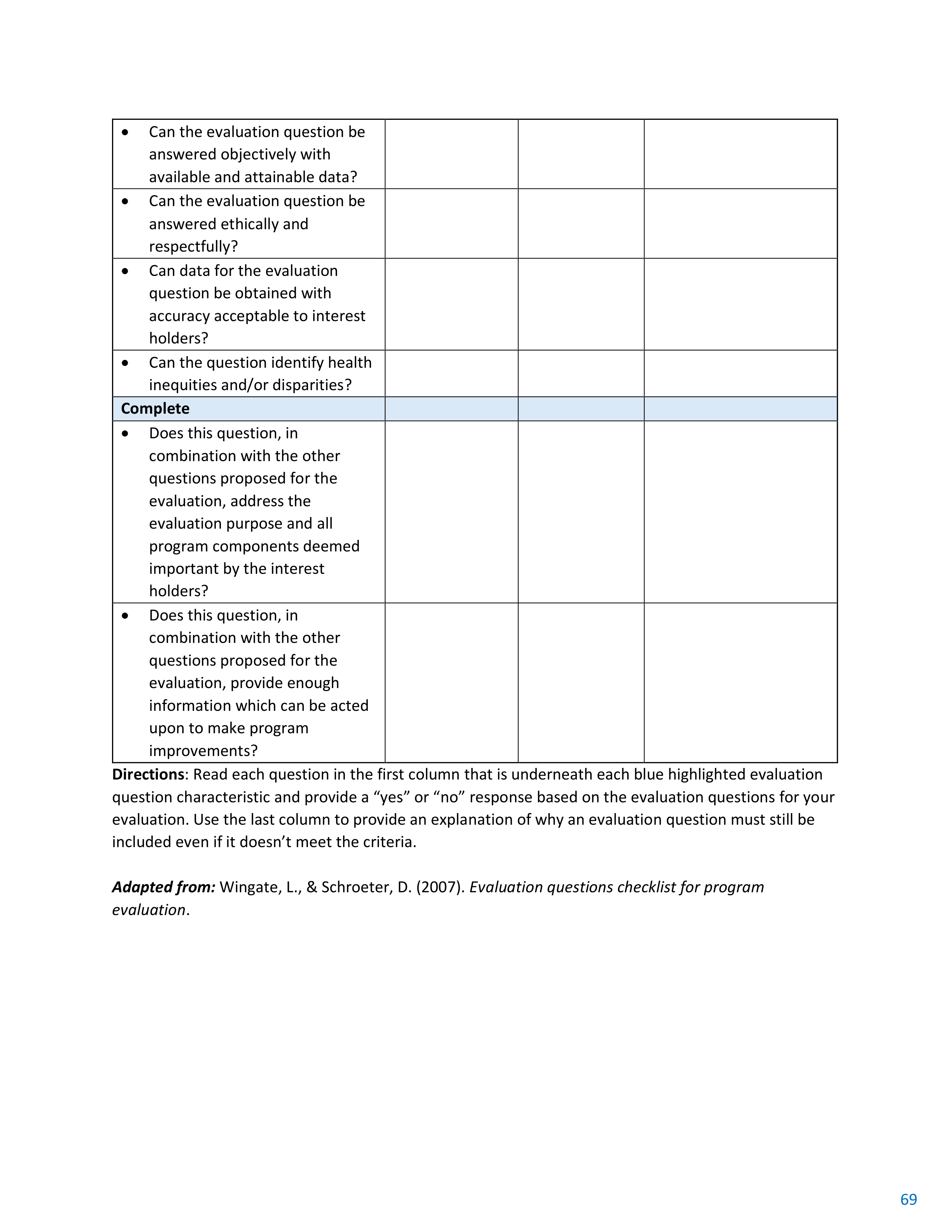 CDC Program Evaluation Framework Action Guide — page 70