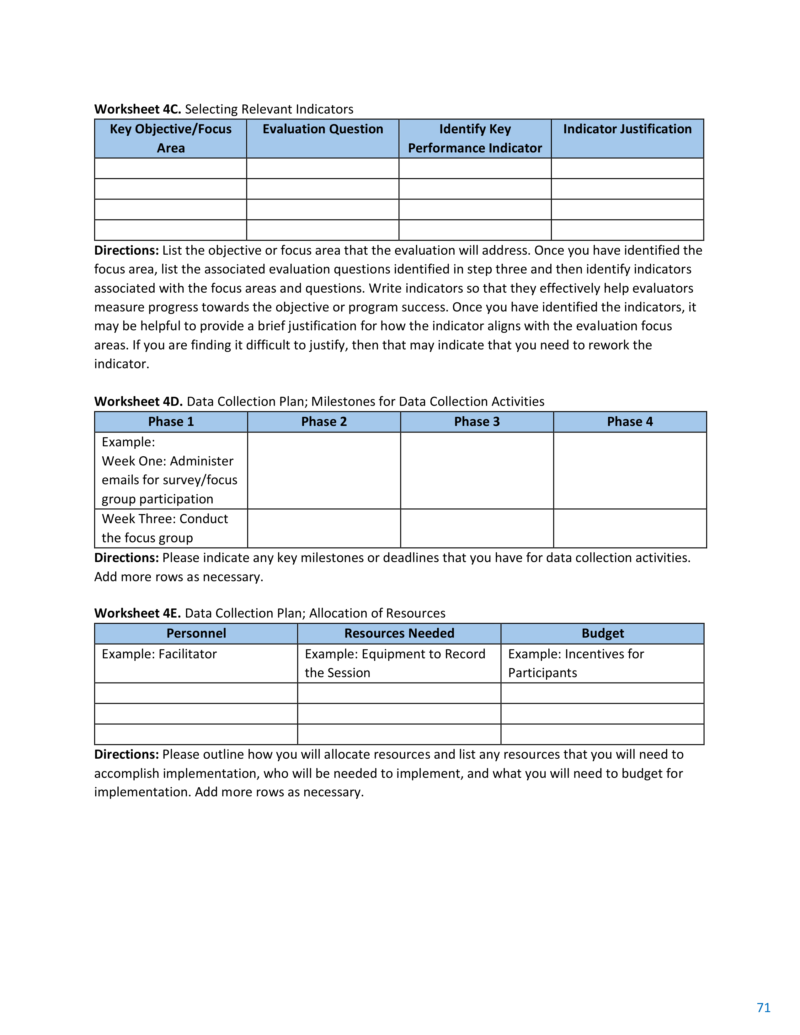 CDC Program Evaluation Framework Action Guide — page 72