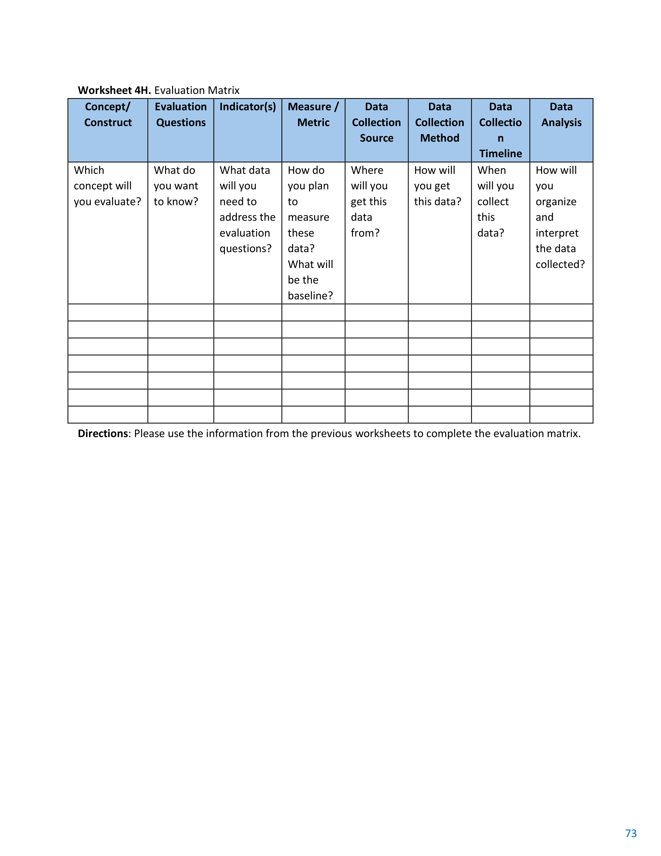 CDC Program Evaluation Framework Action Guide — page 74