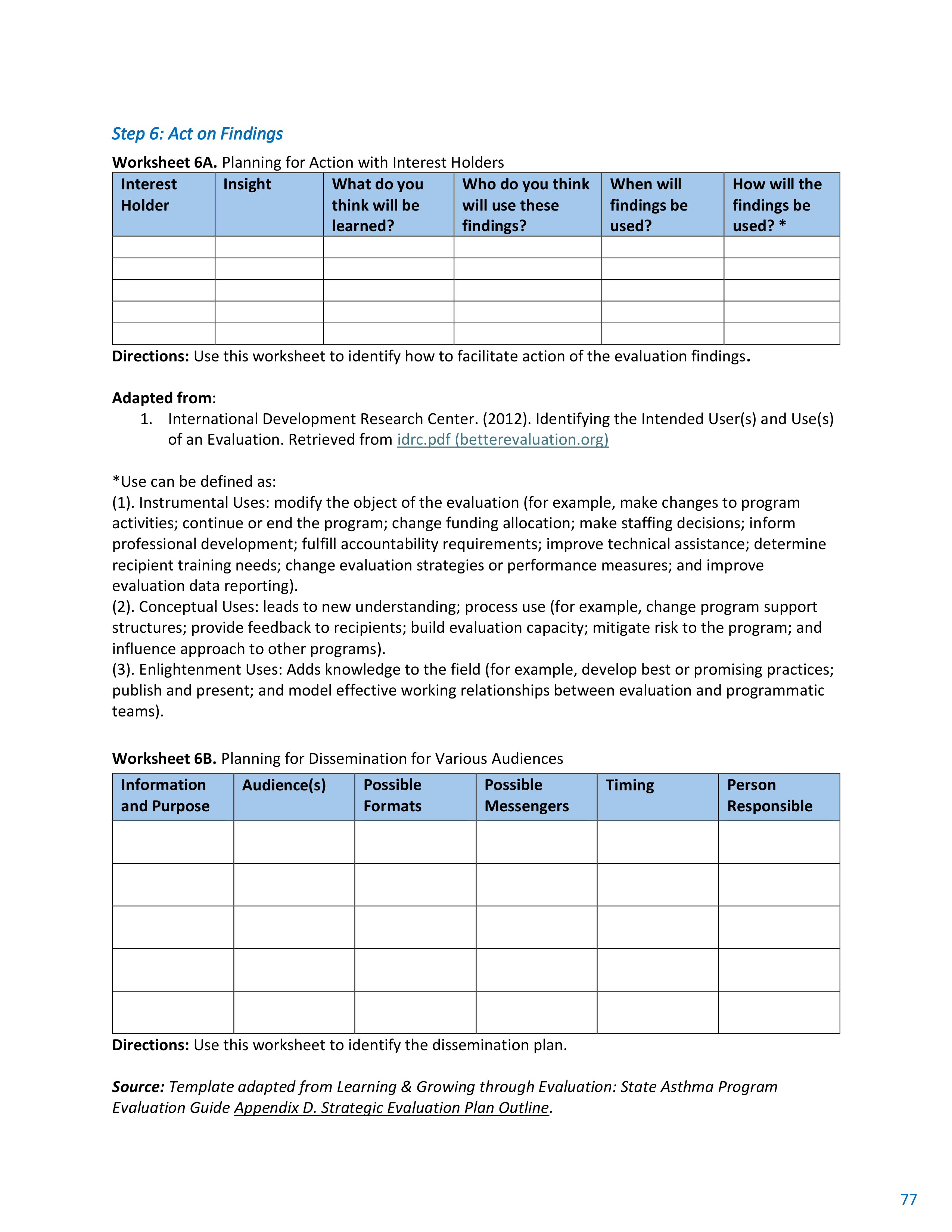 CDC Program Evaluation Framework Action Guide — page 78