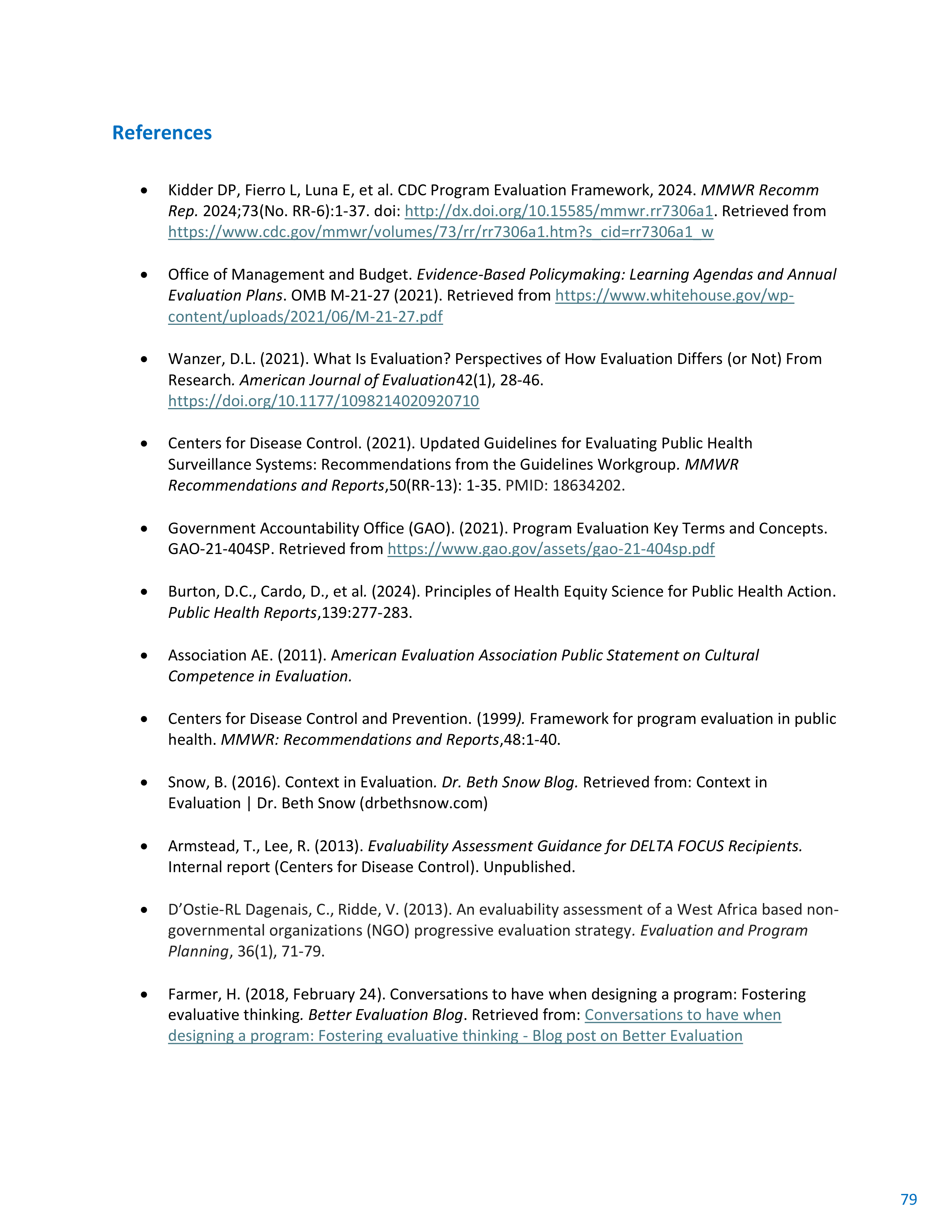 CDC Program Evaluation Framework Action Guide — page 80