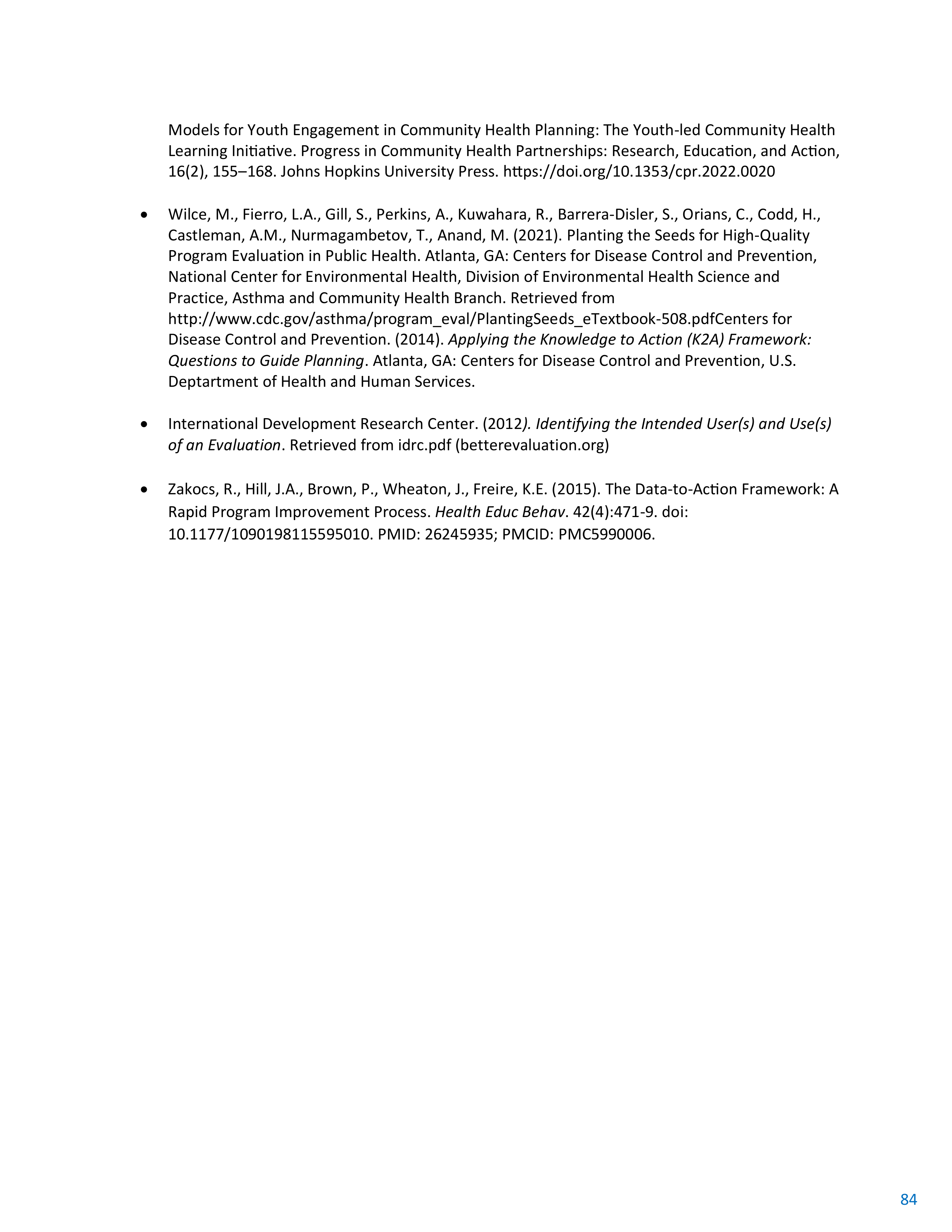 CDC Program Evaluation Framework Action Guide — page 85