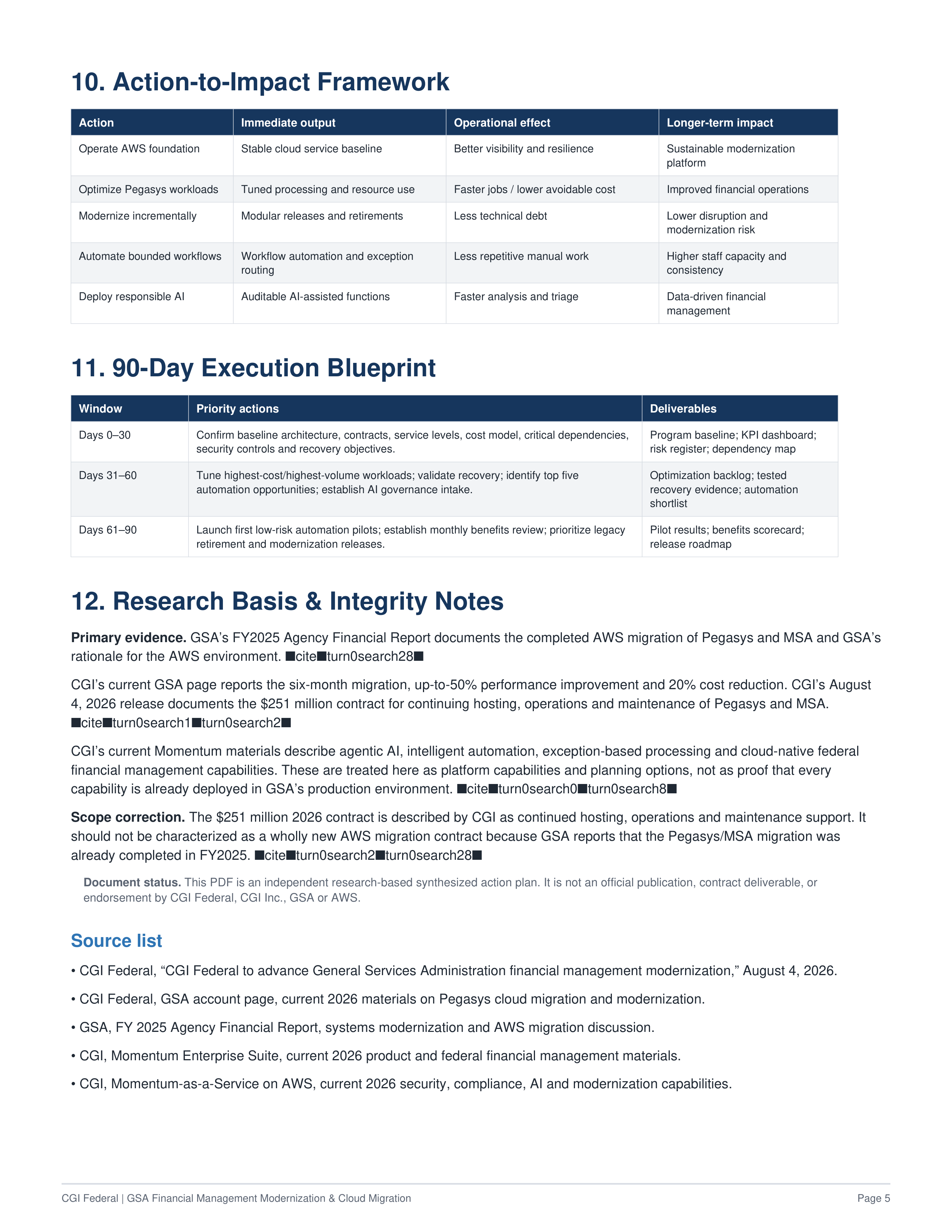 CGI Federal’s GSA Financial Management Modernization & Cloud Migration Action Plan — page 5