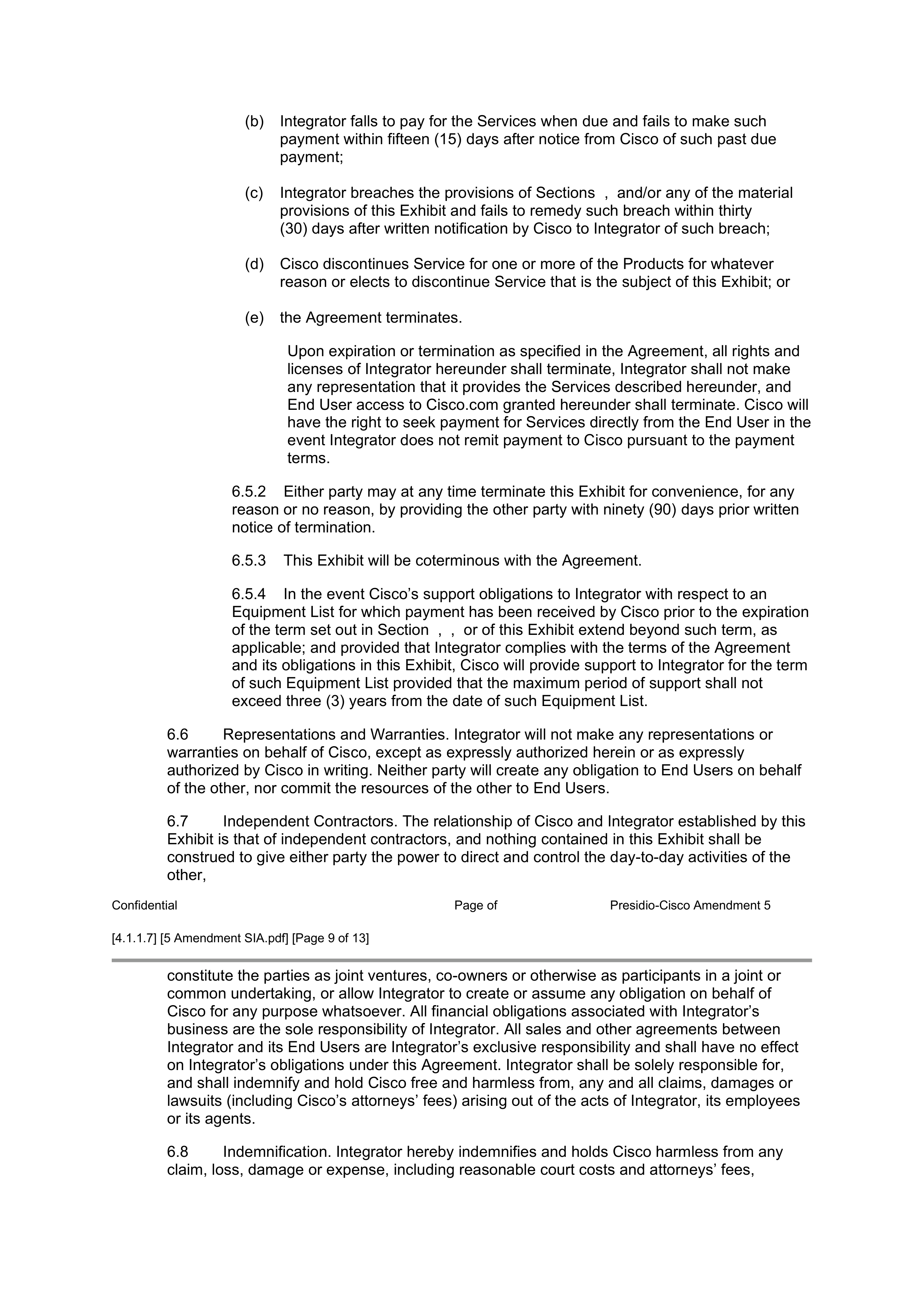 CISCO SYSTEMS INTEGRATOR AGREEMENT — page 101