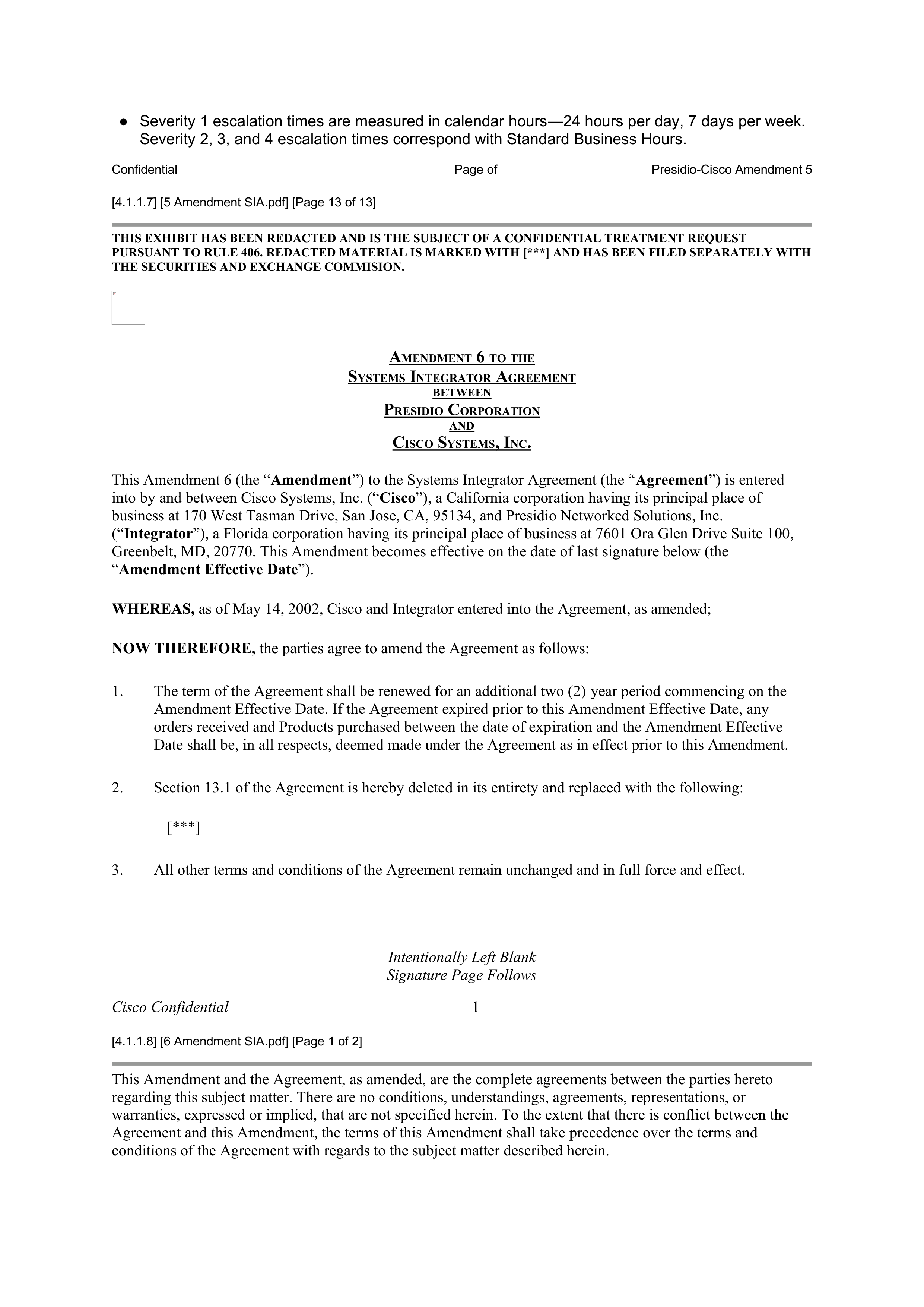 CISCO SYSTEMS INTEGRATOR AGREEMENT — page 105