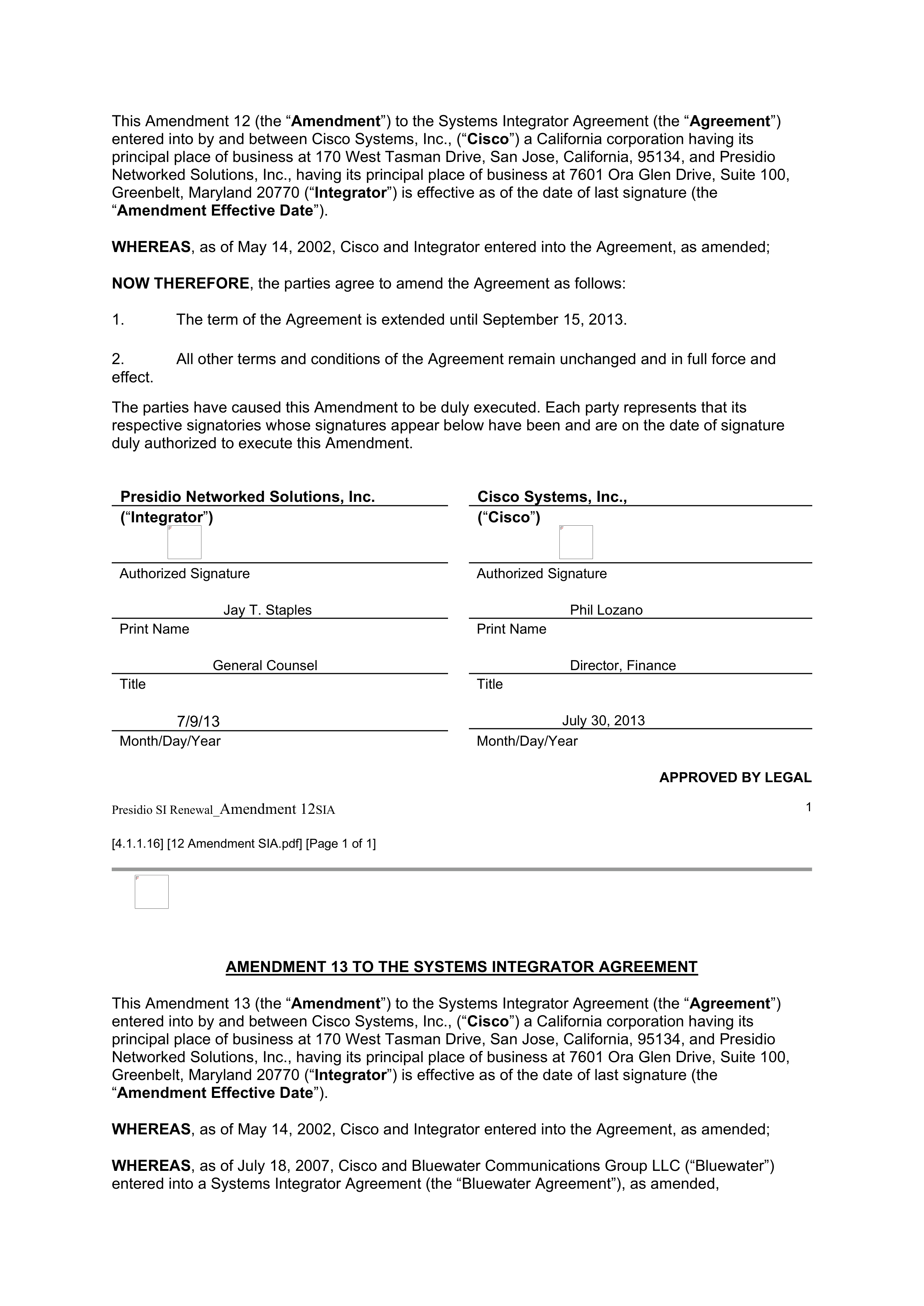CISCO SYSTEMS INTEGRATOR AGREEMENT — page 113