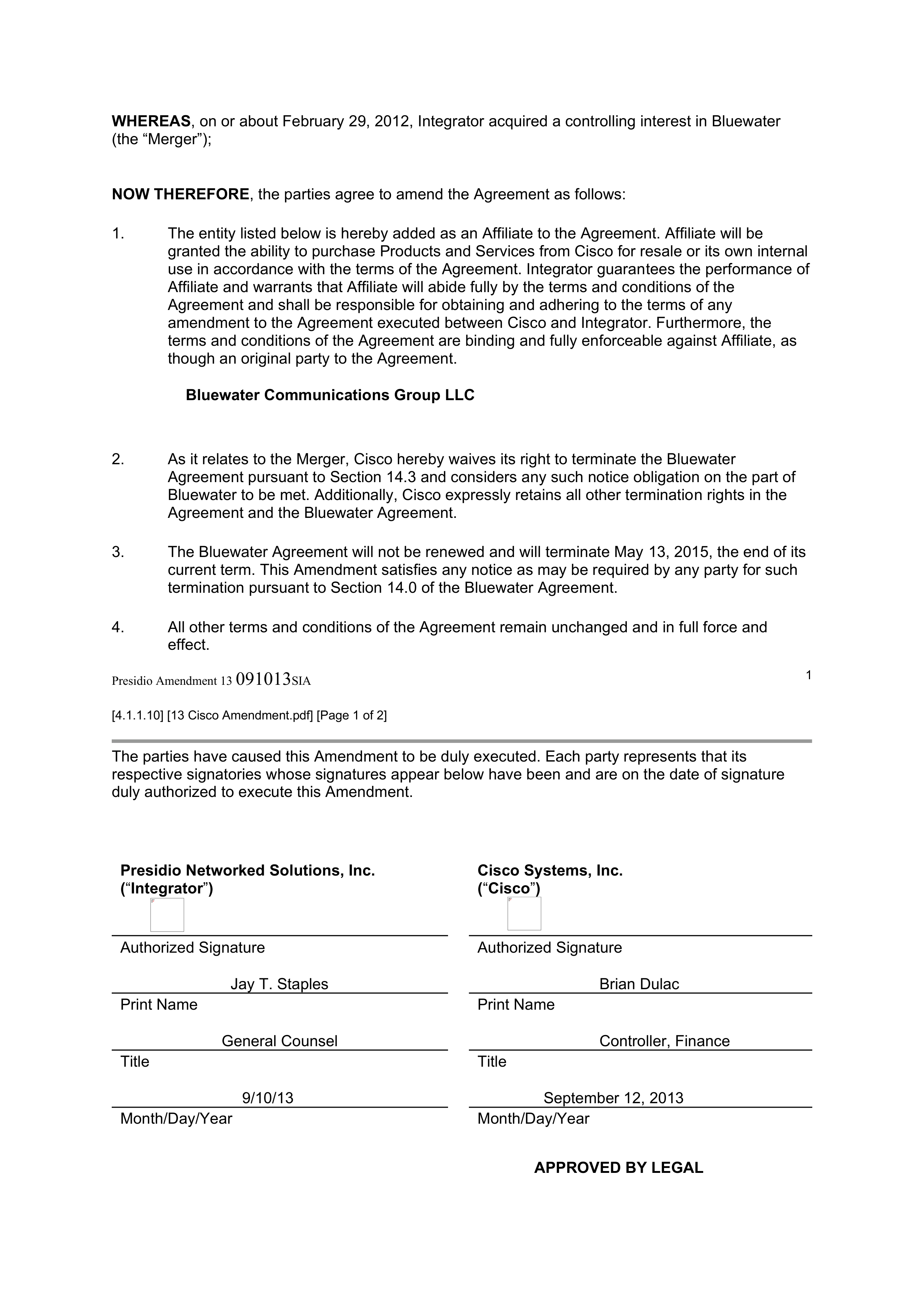CISCO SYSTEMS INTEGRATOR AGREEMENT — page 114