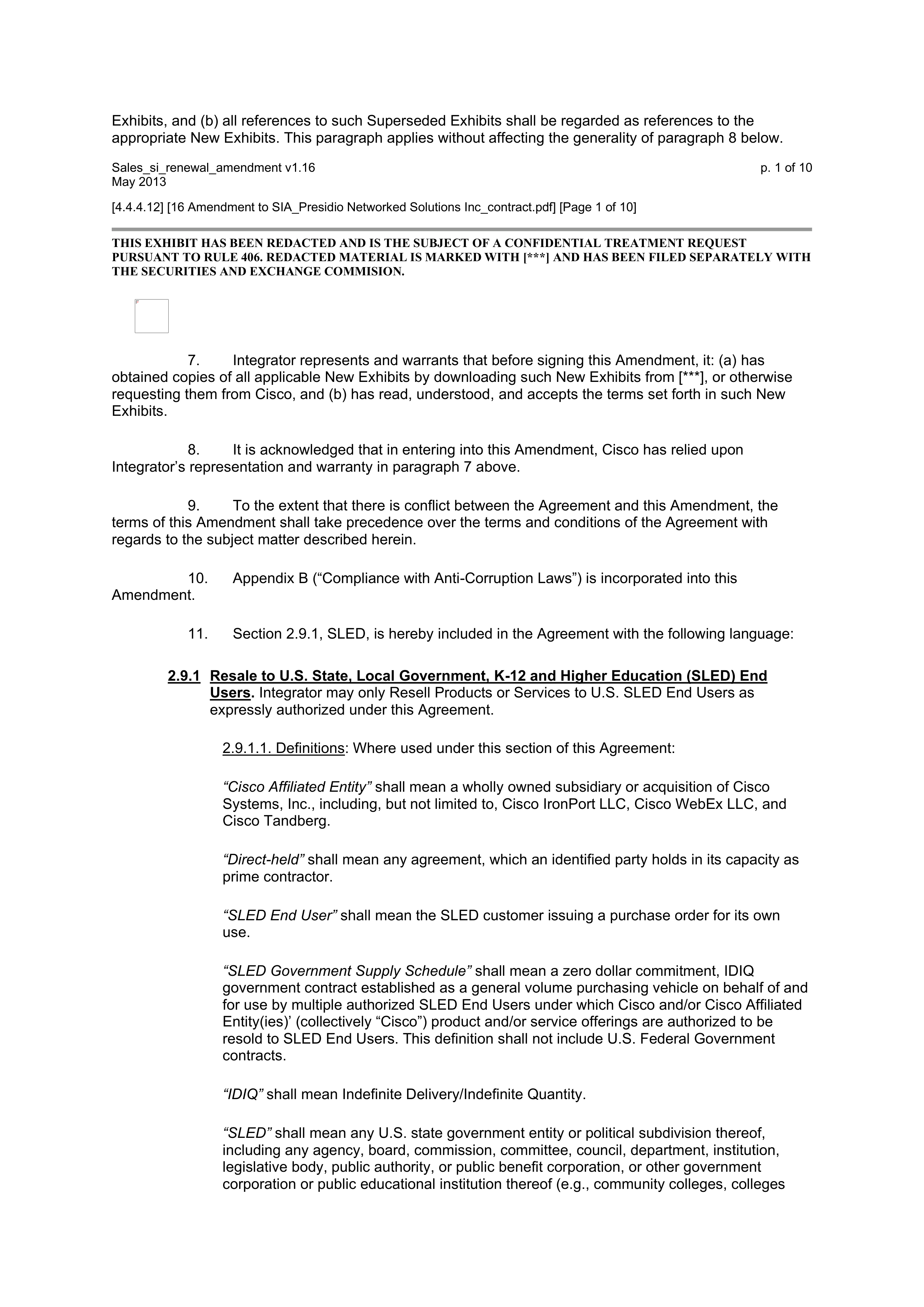 CISCO SYSTEMS INTEGRATOR AGREEMENT — page 118