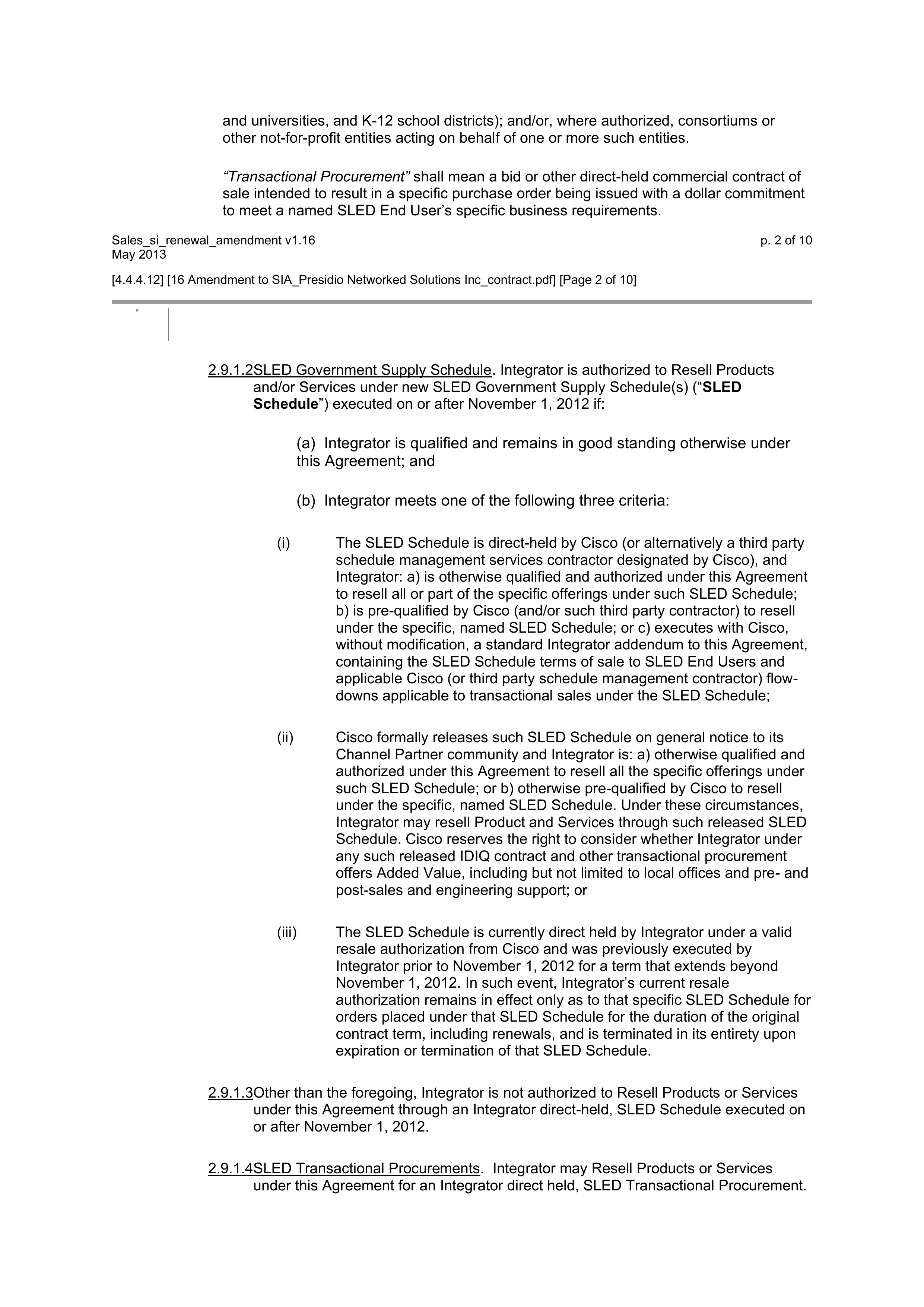 CISCO SYSTEMS INTEGRATOR AGREEMENT — page 119