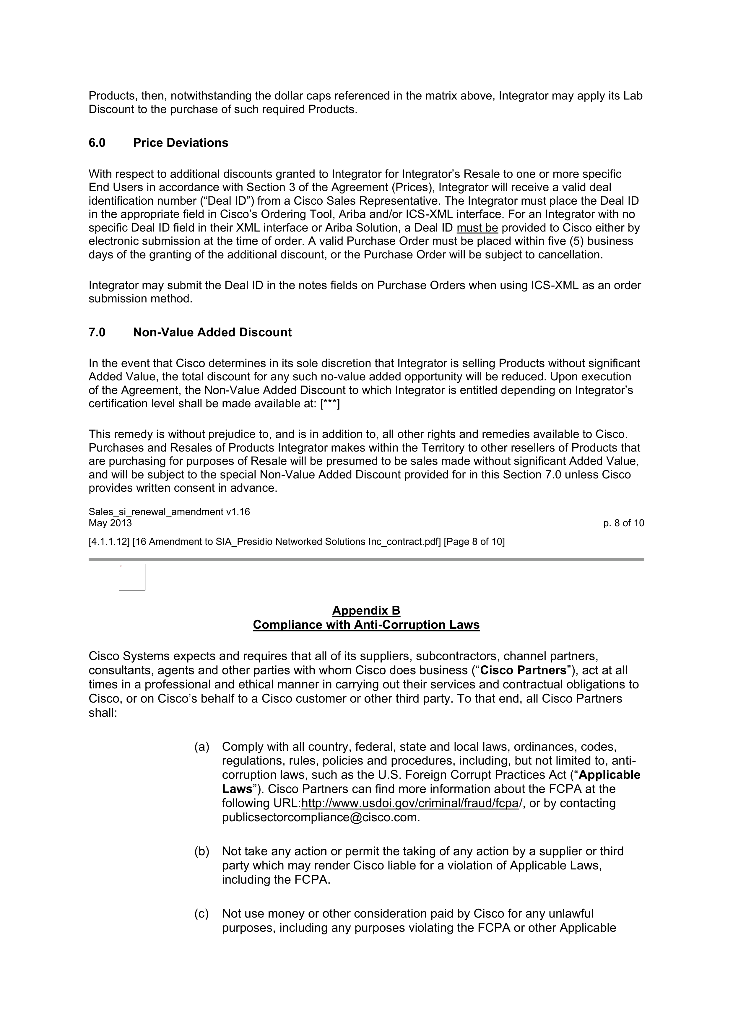 CISCO SYSTEMS INTEGRATOR AGREEMENT — page 124