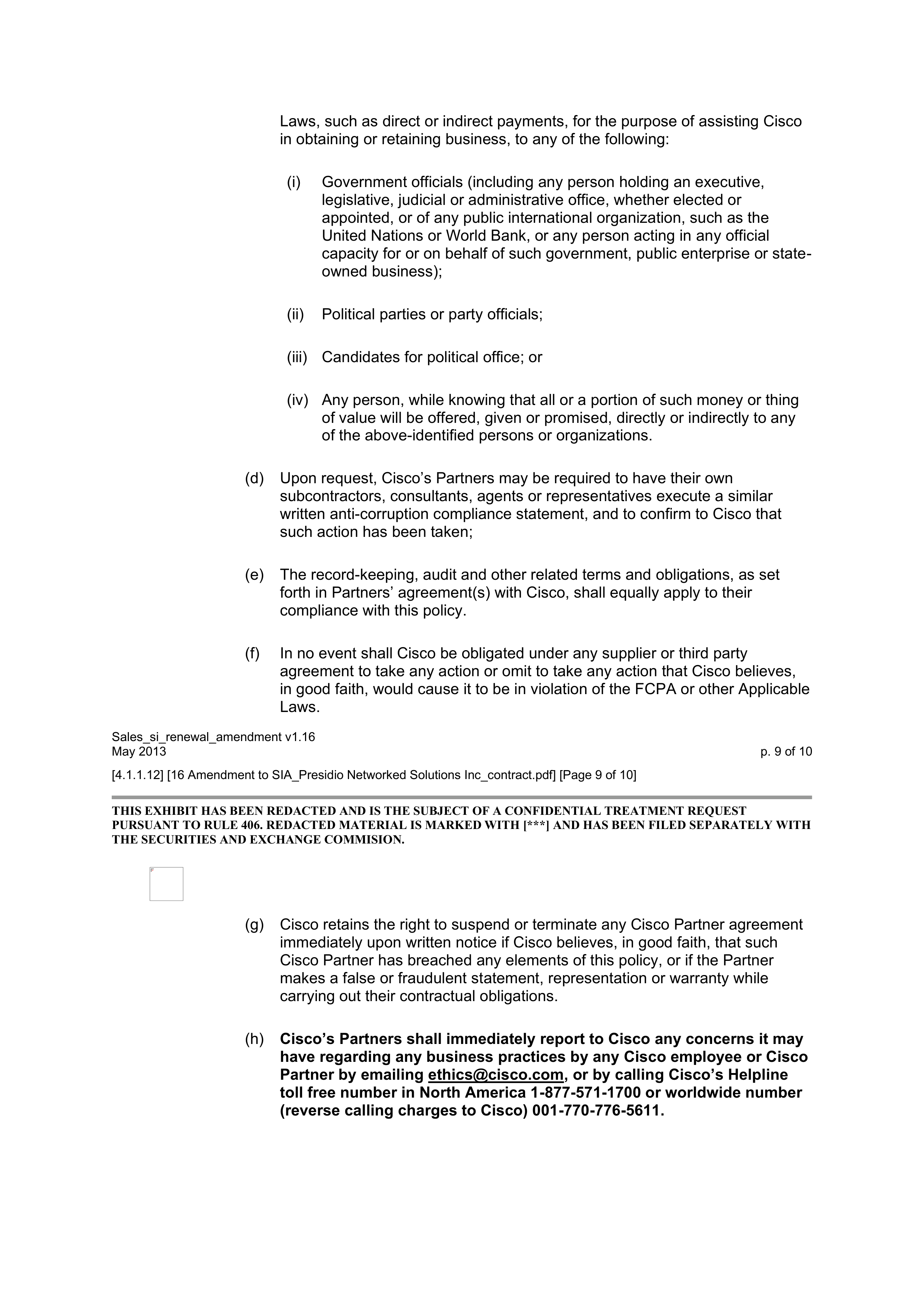 CISCO SYSTEMS INTEGRATOR AGREEMENT — page 125
