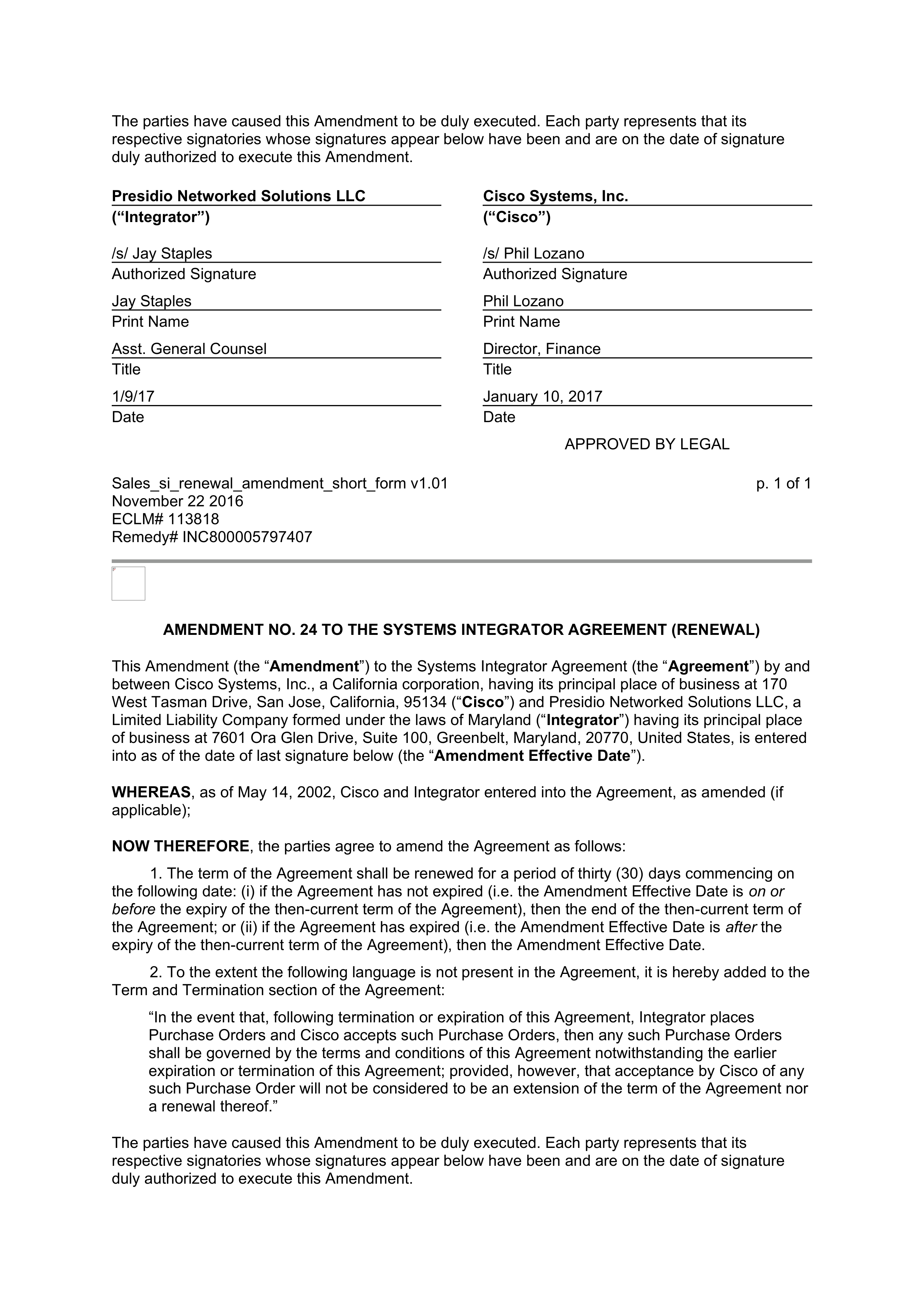 CISCO SYSTEMS INTEGRATOR AGREEMENT — page 133