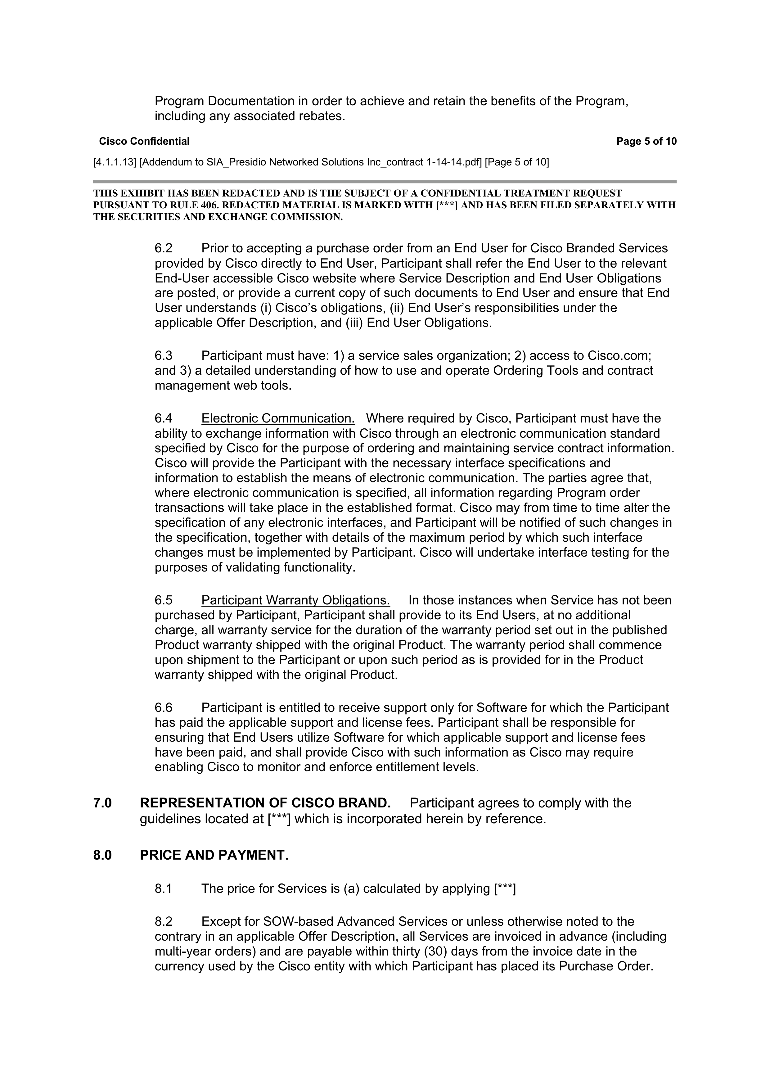 CISCO SYSTEMS INTEGRATOR AGREEMENT — page 156