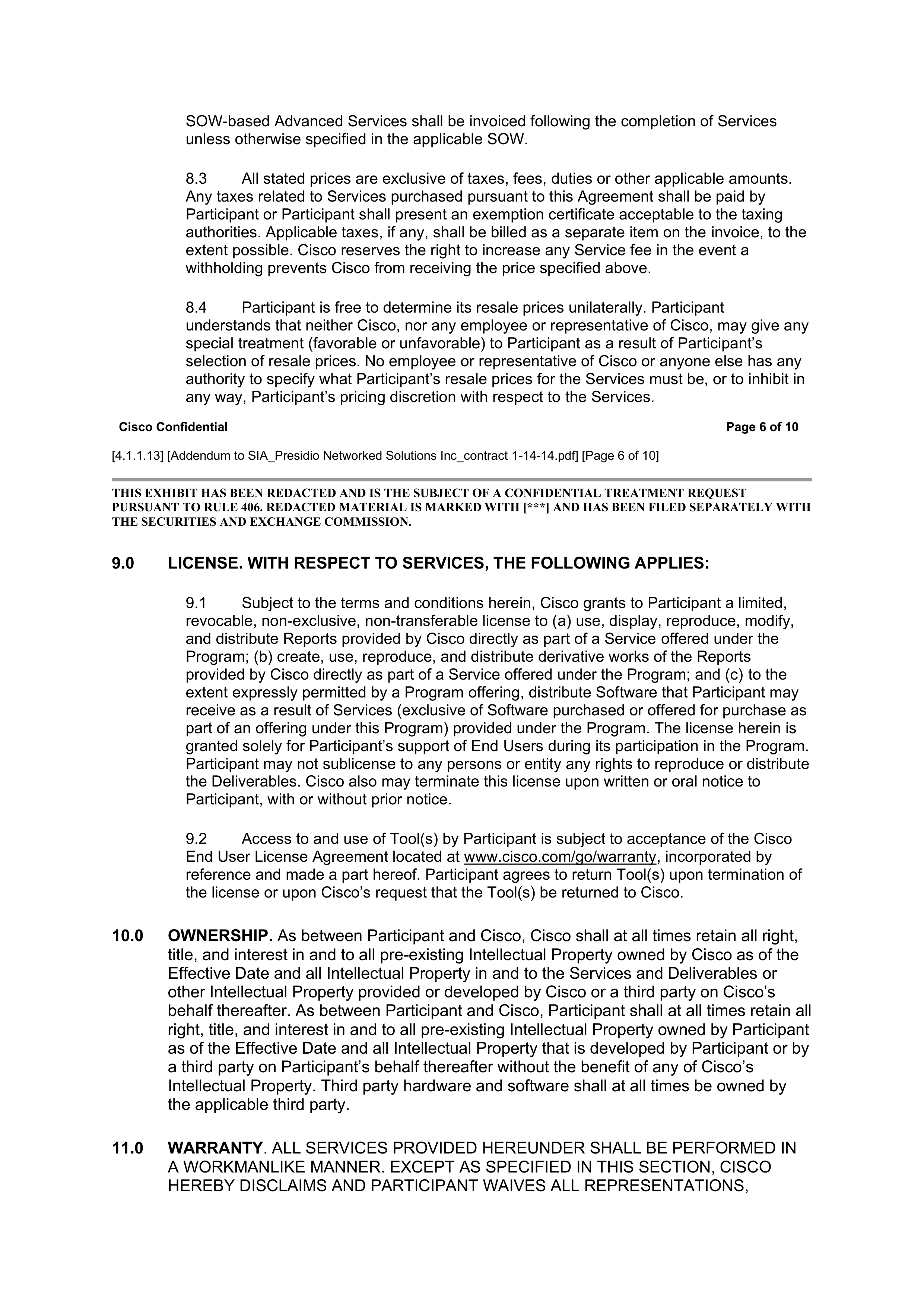 CISCO SYSTEMS INTEGRATOR AGREEMENT — page 157