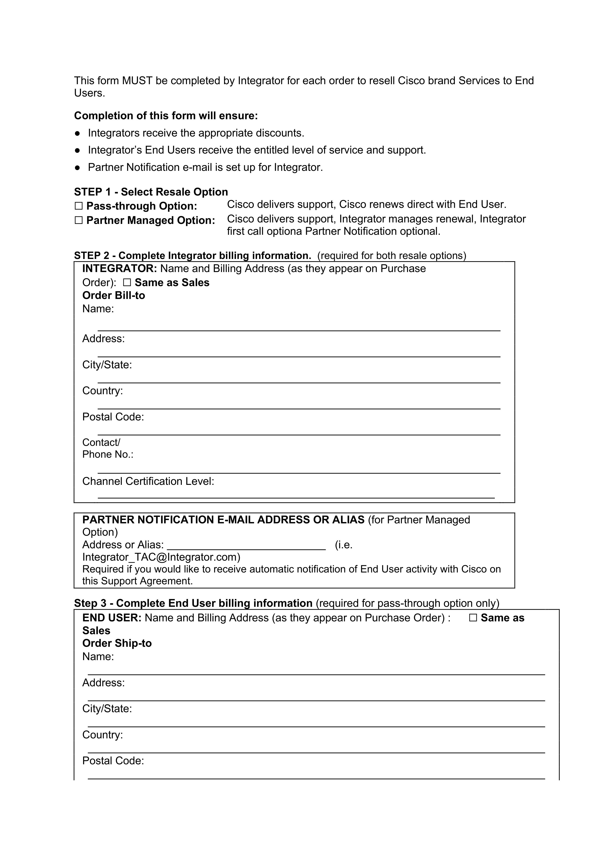 CISCO SYSTEMS INTEGRATOR AGREEMENT — page 27