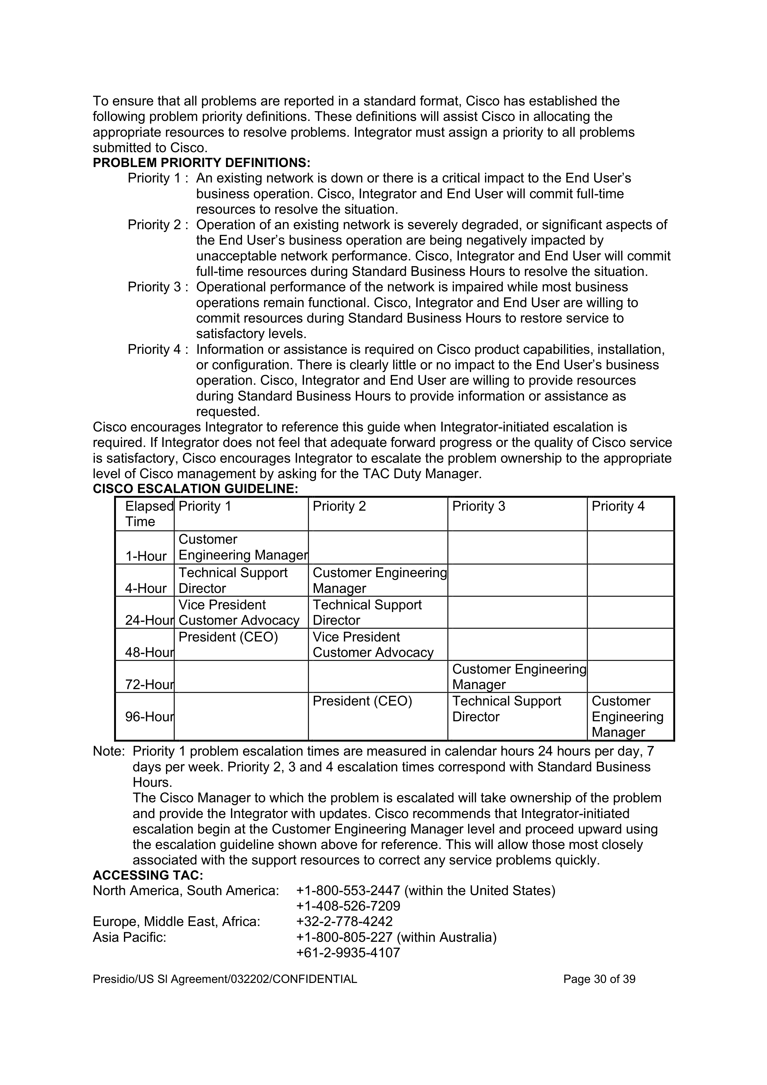 CISCO SYSTEMS INTEGRATOR AGREEMENT — page 30